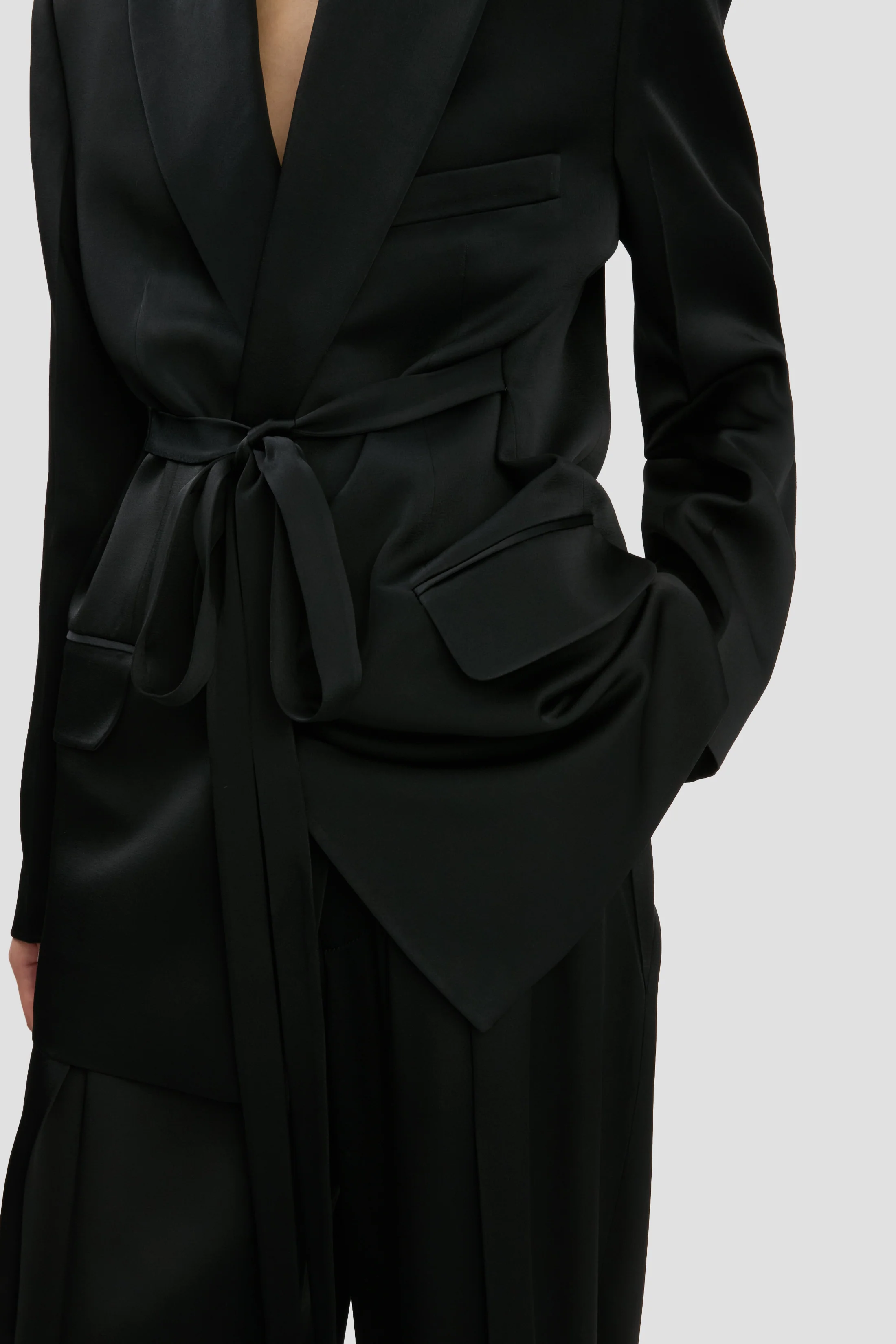 Belted Jacket In Black - XNAUWBI