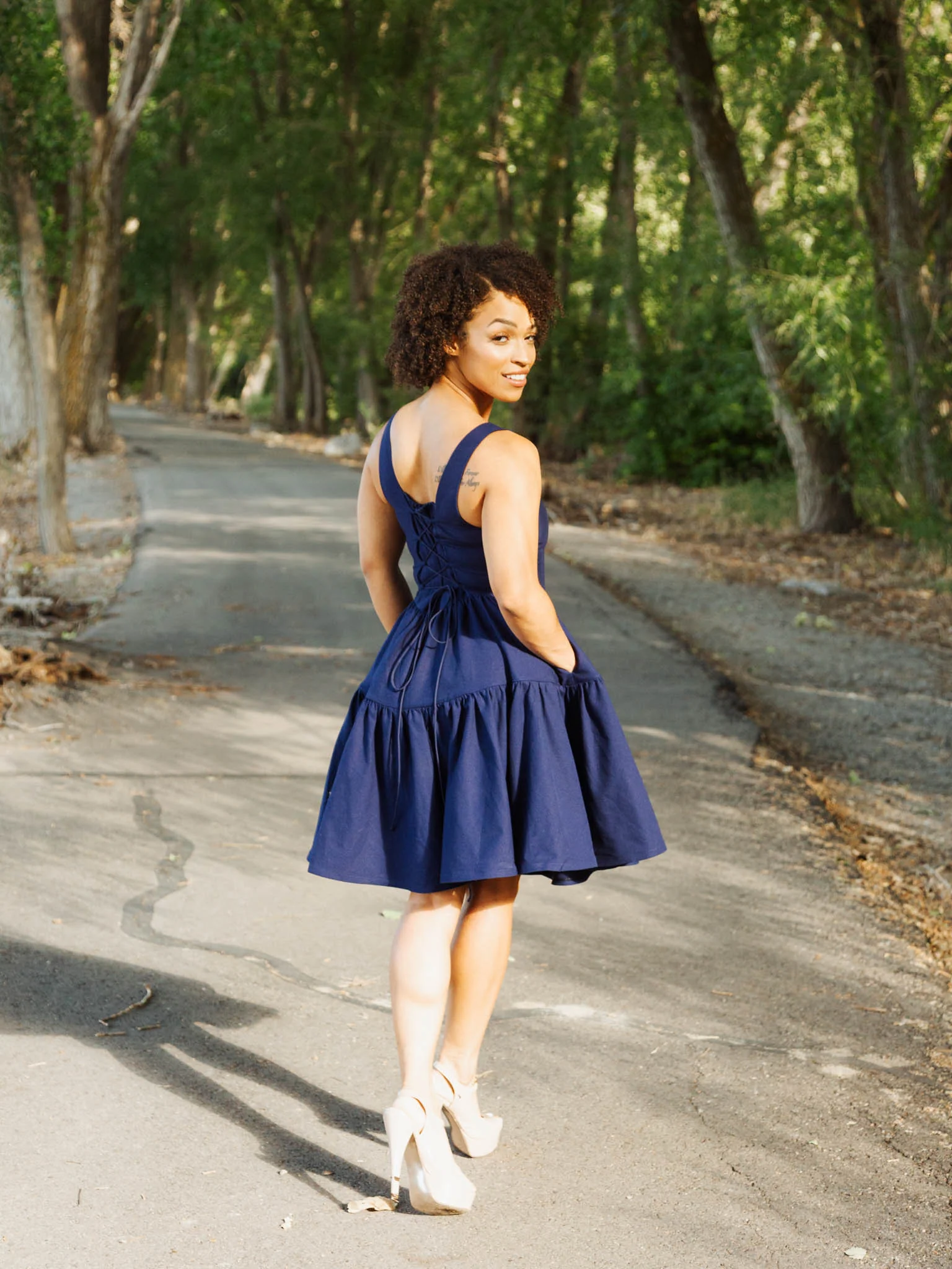 Journey dress in Transatlantic Navy - XNAUWBI