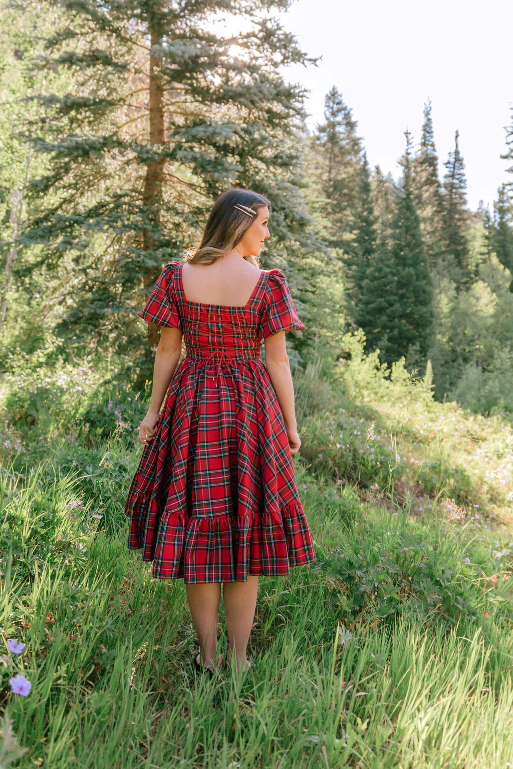 Novella Dress in Red Plaid - XNAUWBI