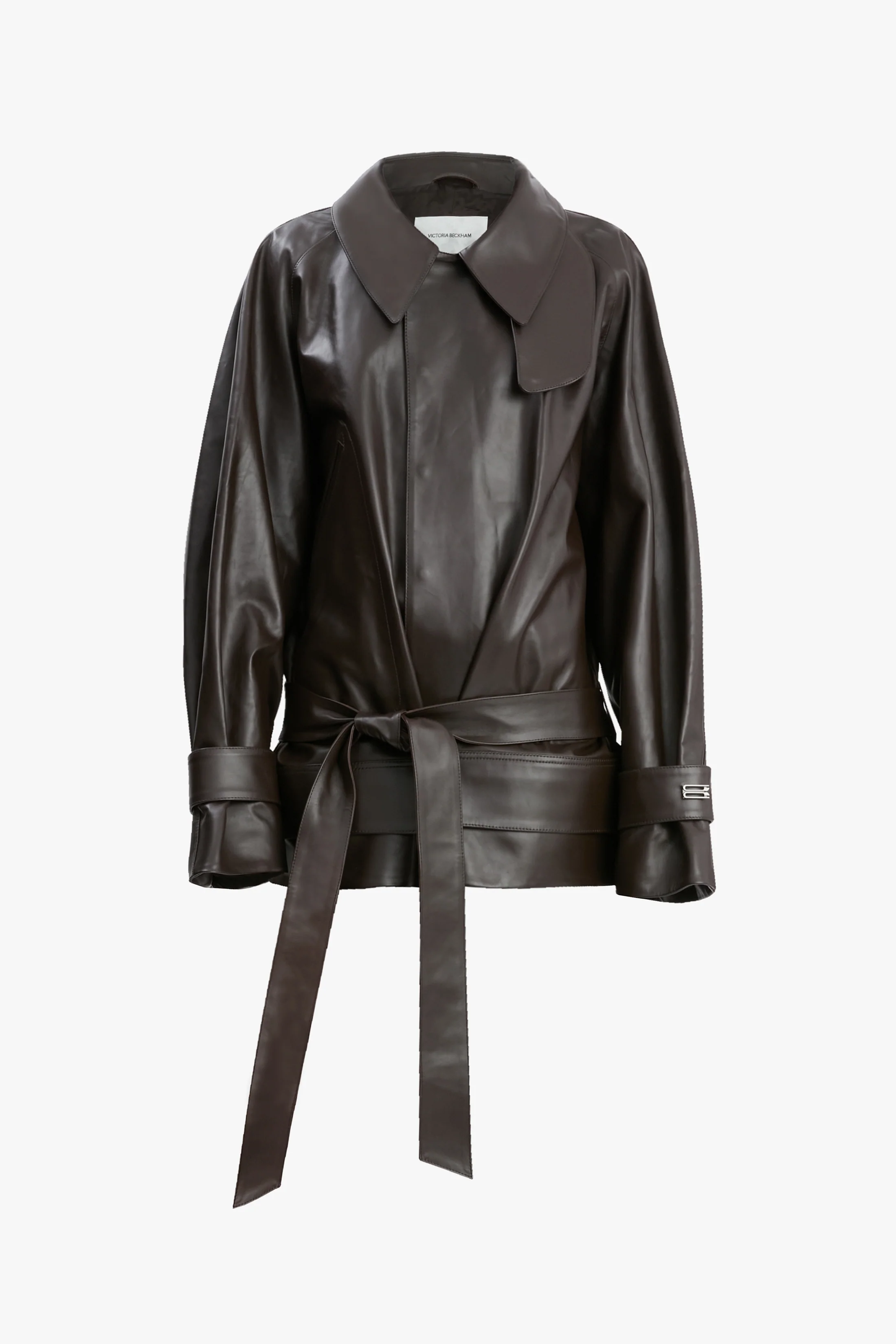 Leather Trench In Dark Chocolate - XNAUWBI
