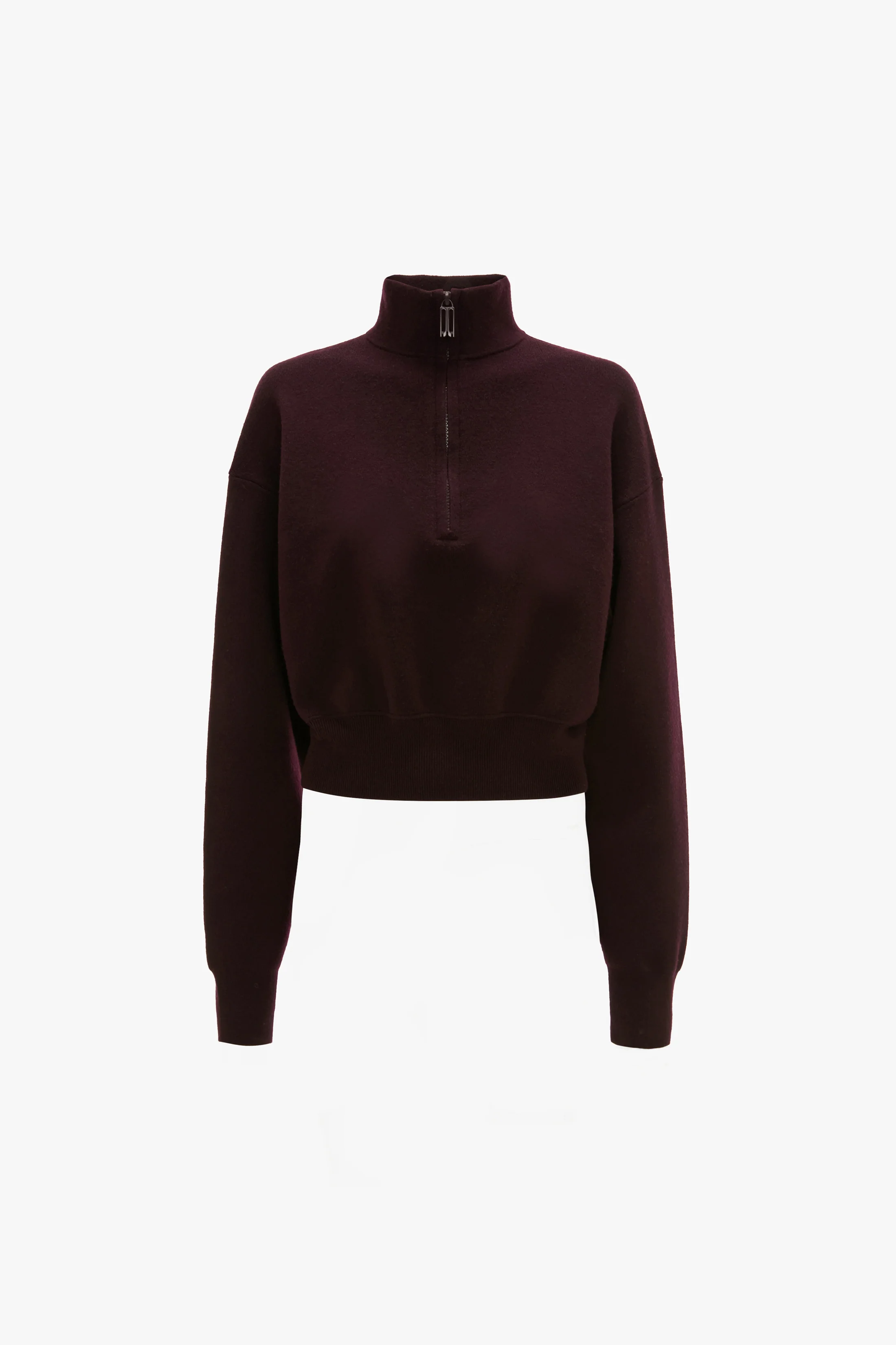 Merino Half-Zip Jumper In Merlot - XNAUWBI