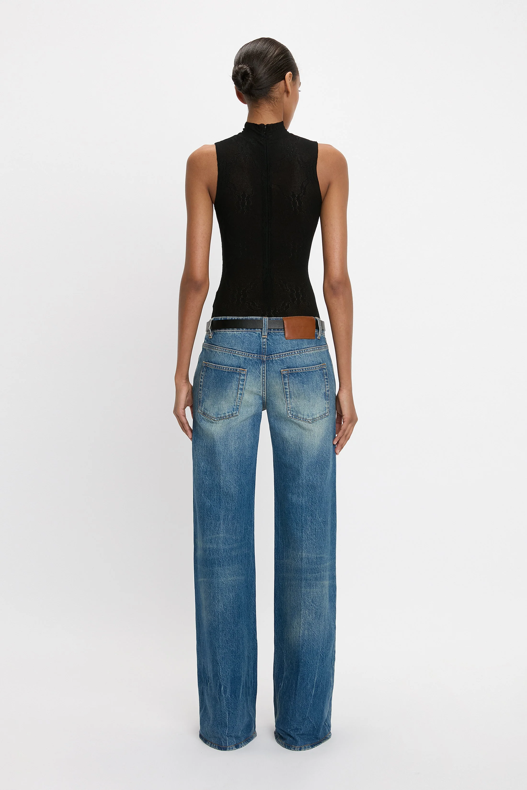 High Neck Bodysuit In Black - XNAUWBI