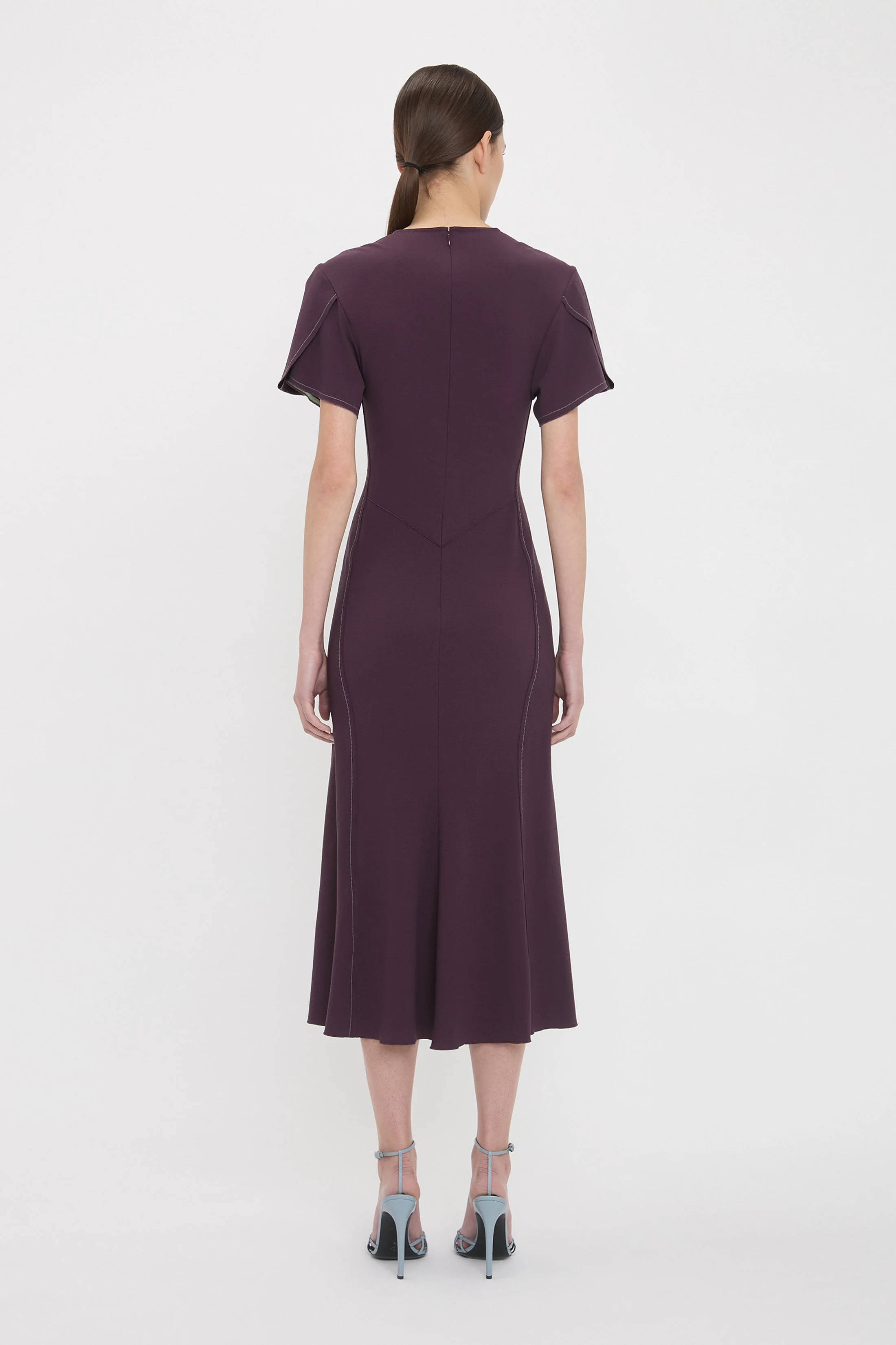 Eve Midi Dress In Fig - XNAUWBI