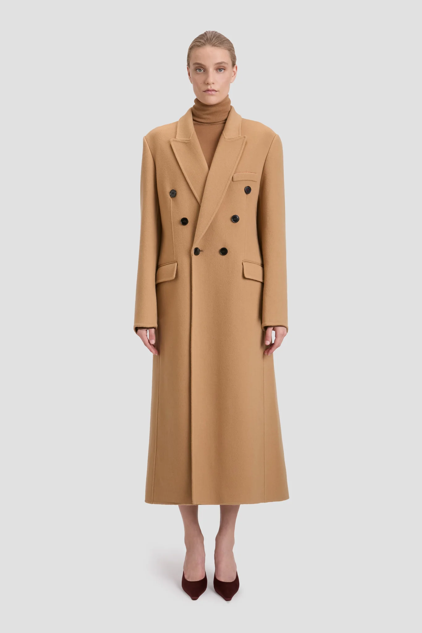 Double Faced Overcoat In Camel - XNAUWBI