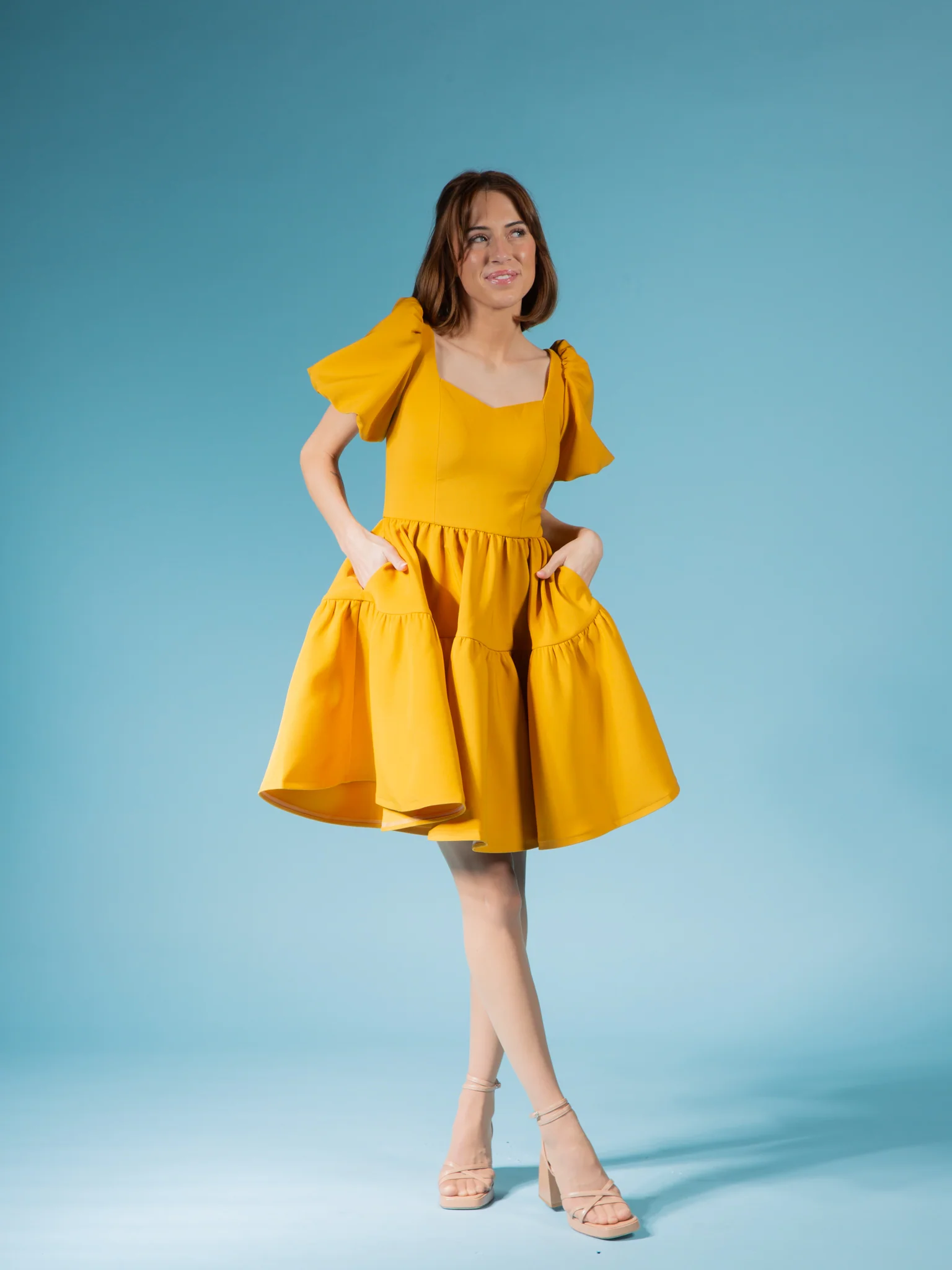 Princess Puff Dress in Golden Afternoon - XNAUWBI