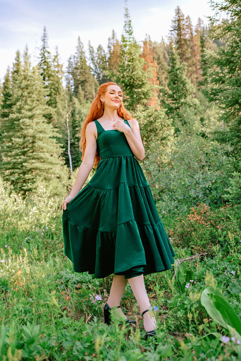 Madonna Dress in Evergreen - XNAUWBI