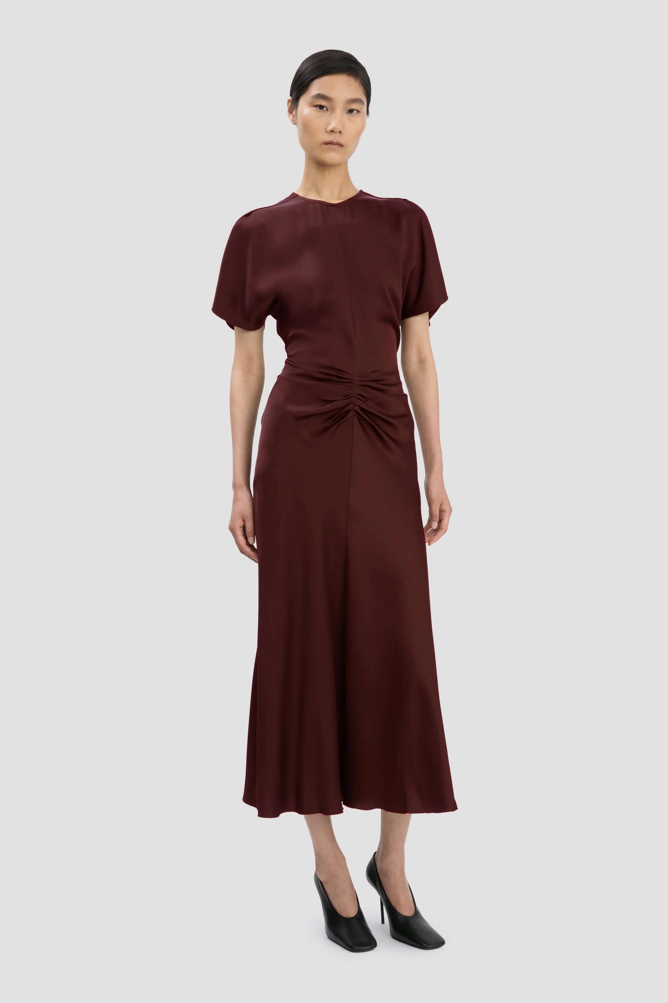 Bela Midi Dress In Merlot - XNAUWBI