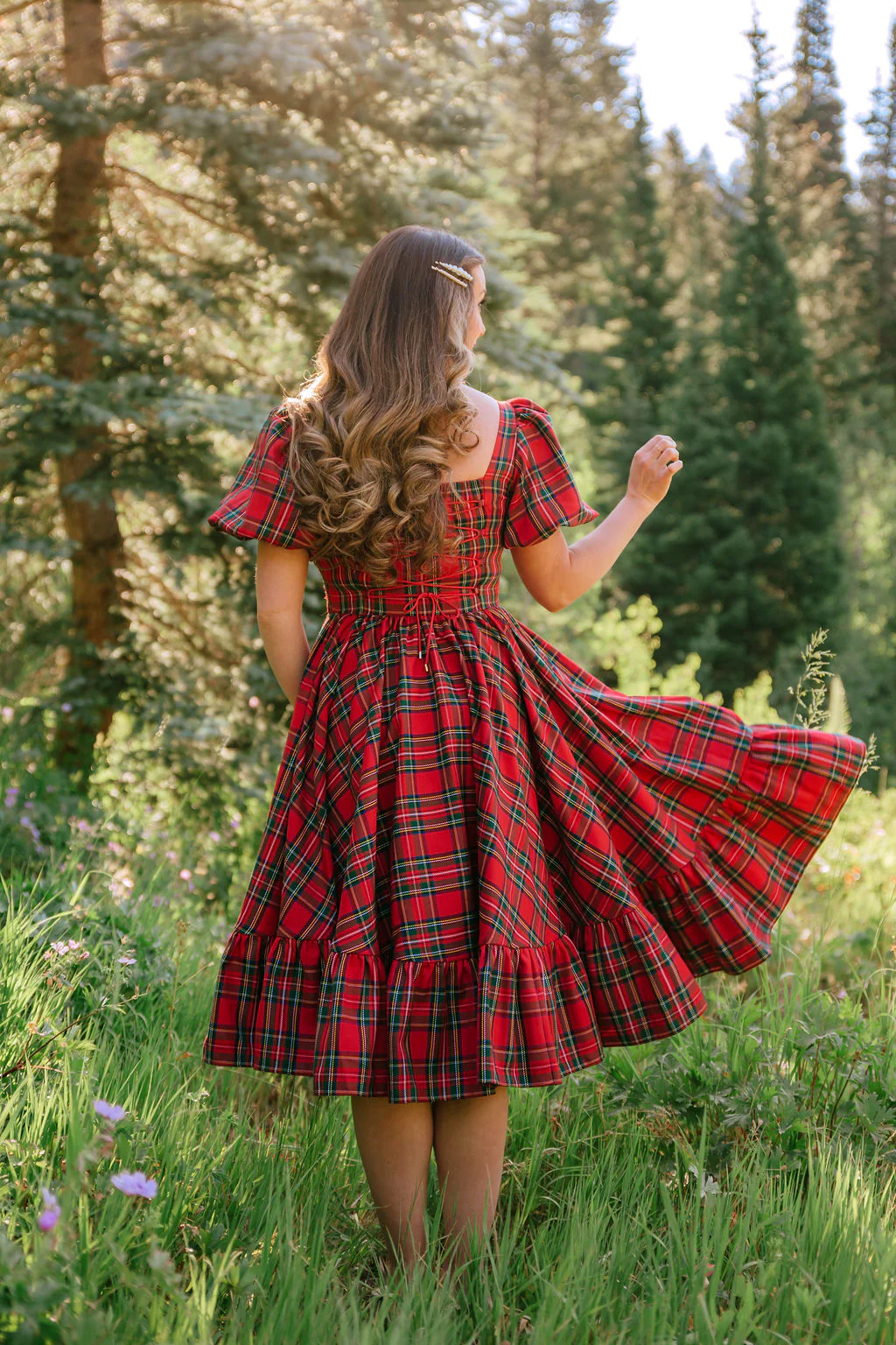 Novella Dress in Red Plaid - XNAUWBI