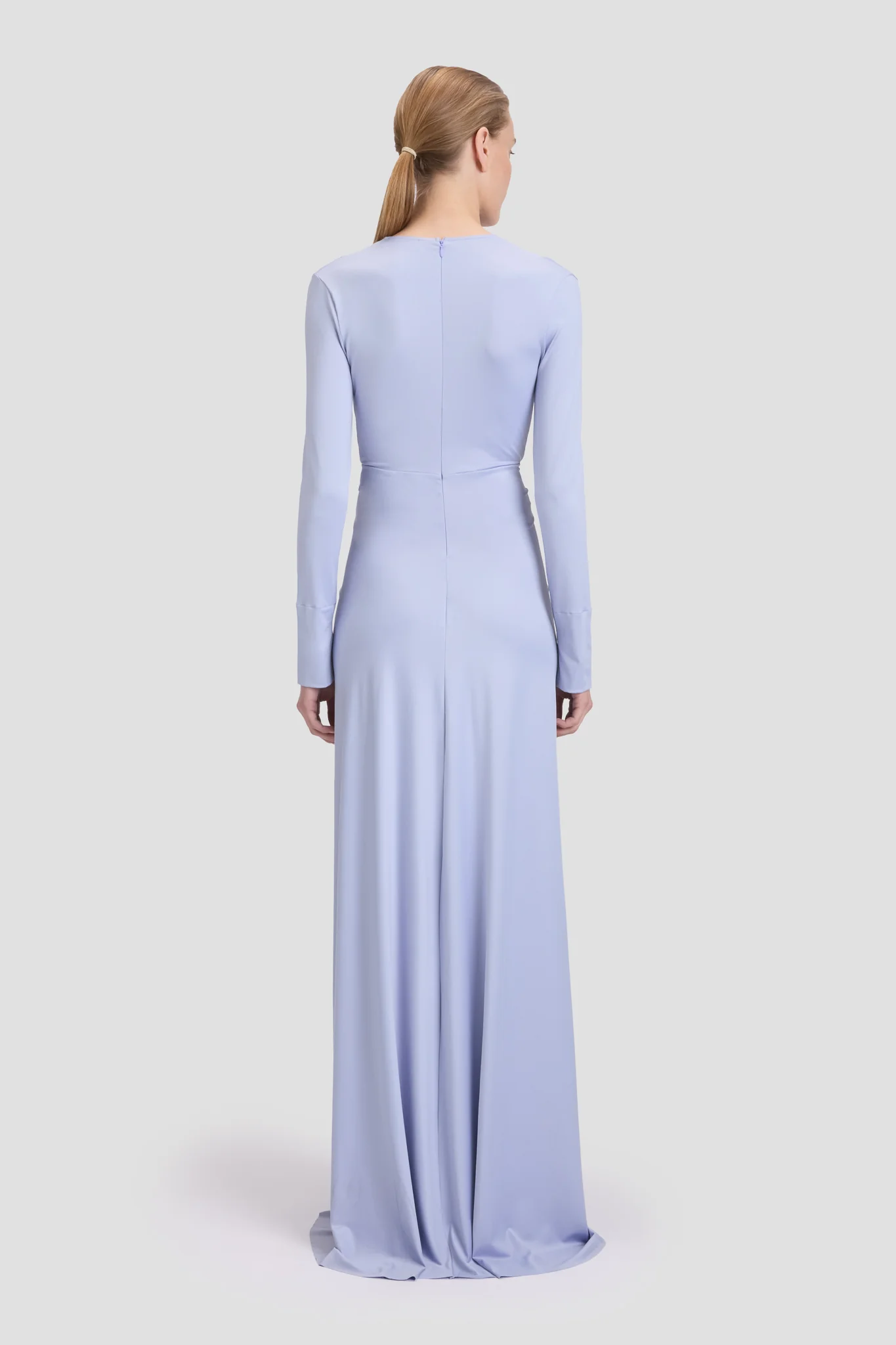 Deep V-Neck Gown In Delphinium - XNAUWBI