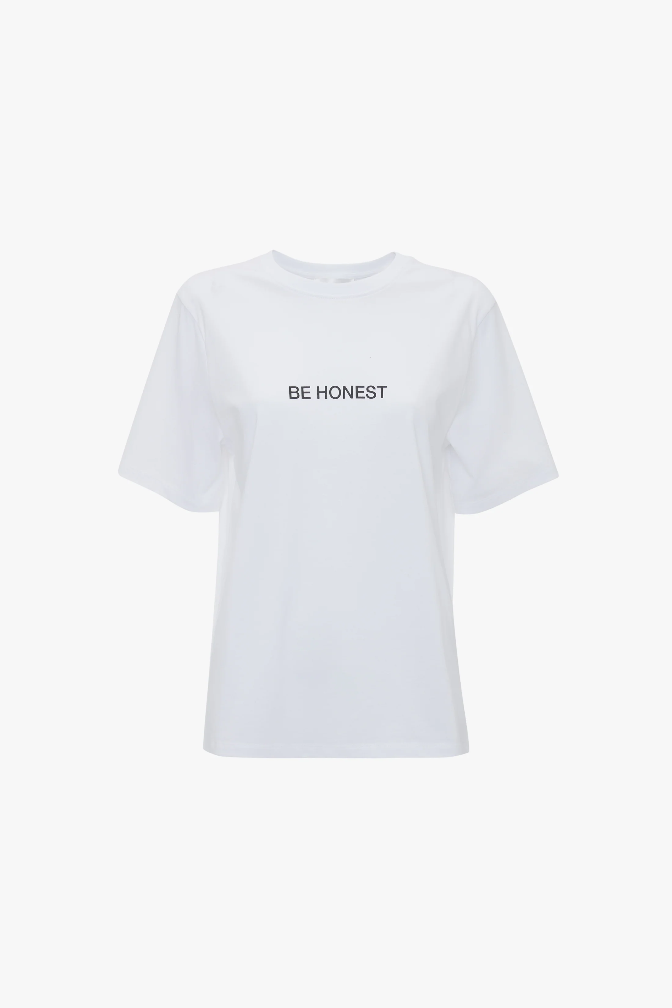 Slogan Tee In White Be Honest - XNAUWBI