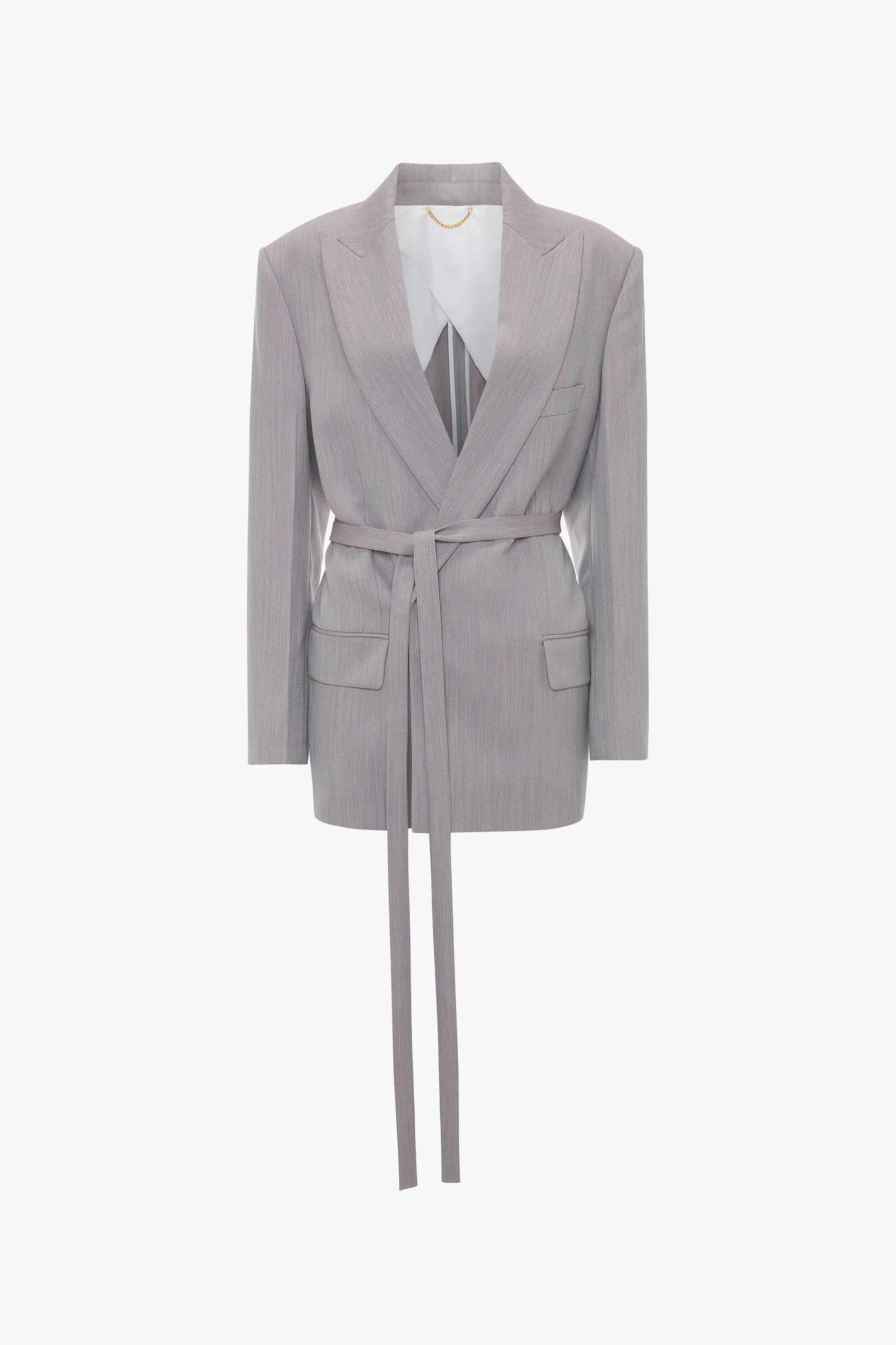 Tailored Belted Jacket In Quartz - XNAUWBI