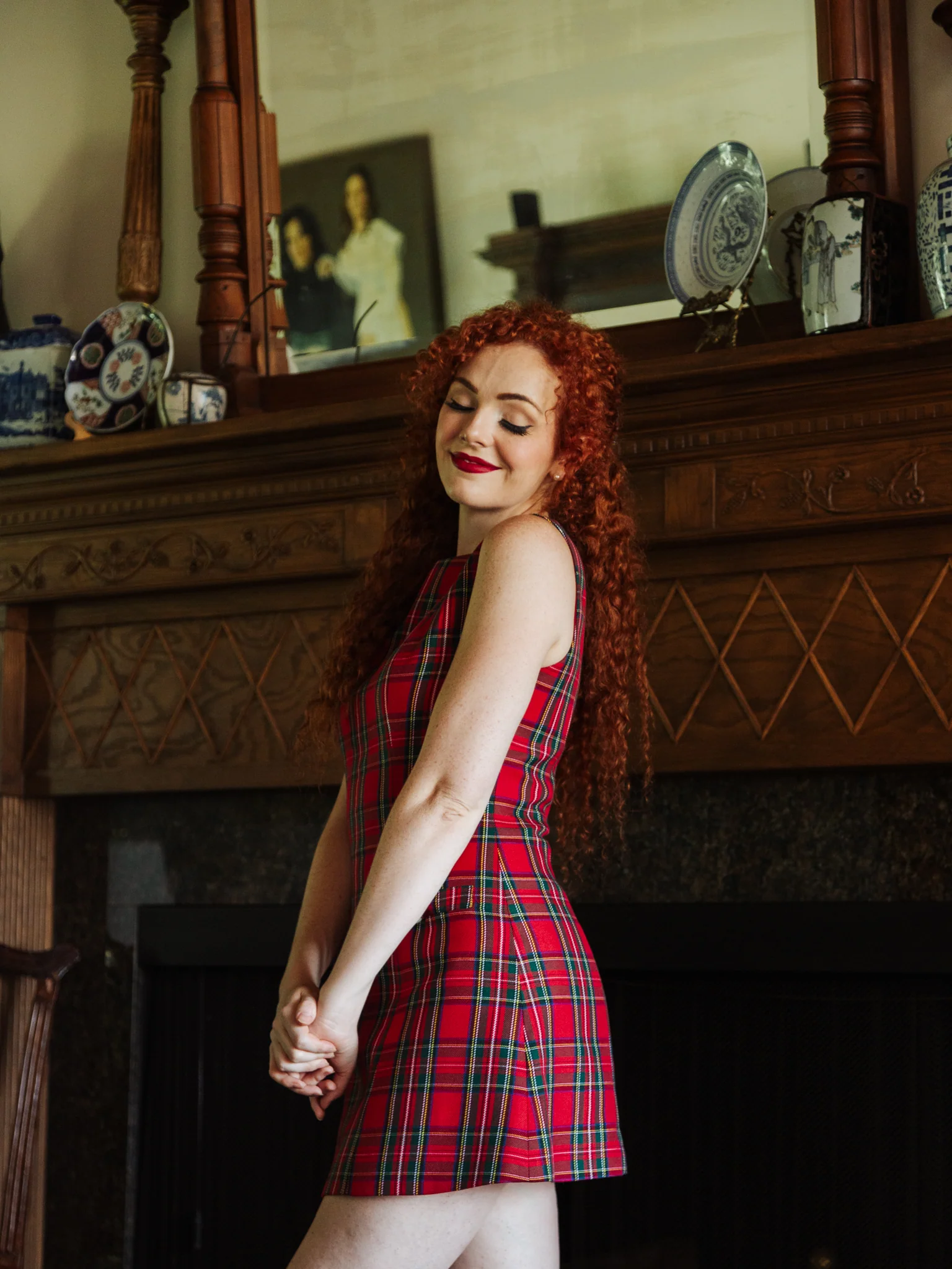 Classic Dress in Red Plaid - XNAUWBI