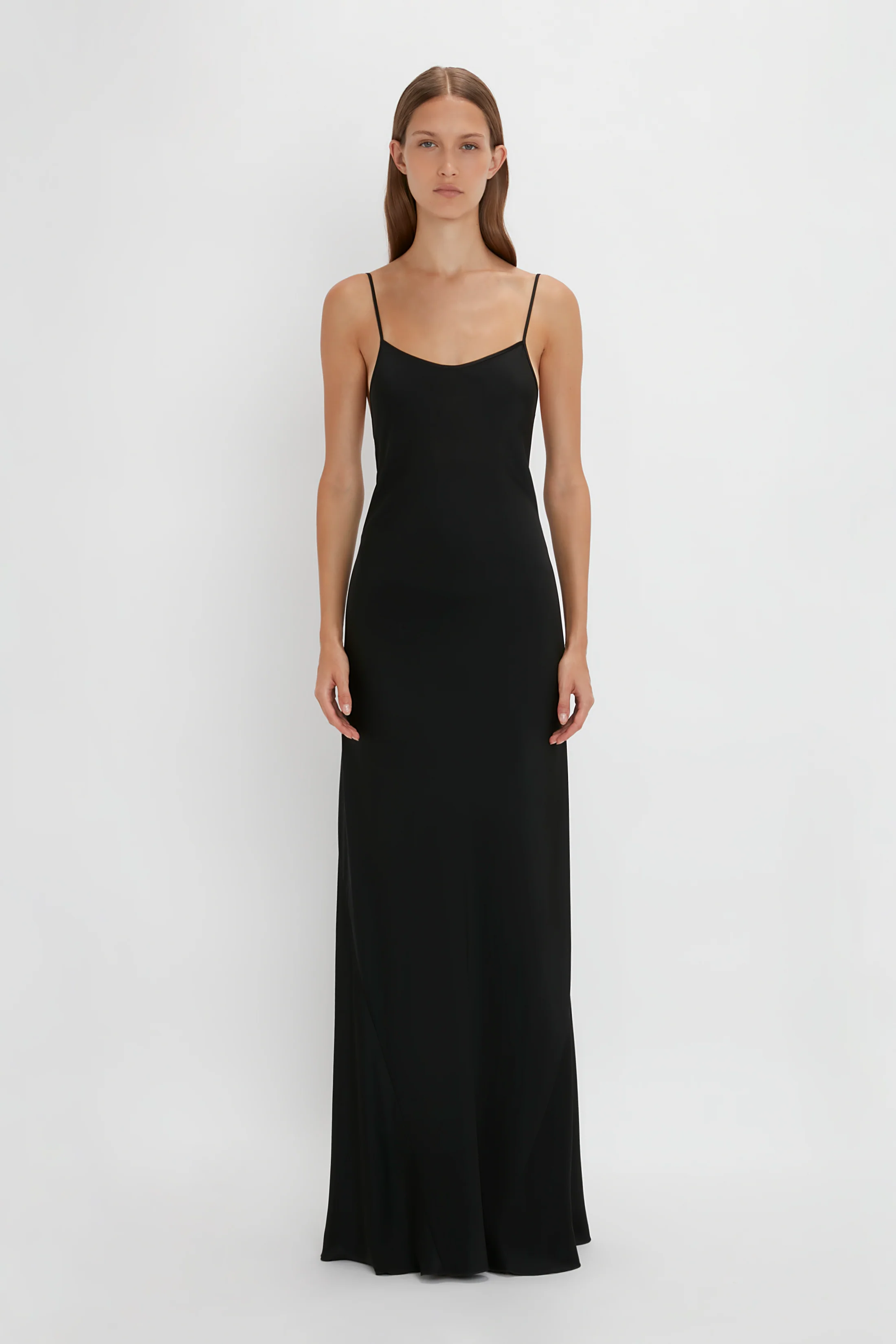 Floor-Length Cami Dress In Black - XNAUWBI