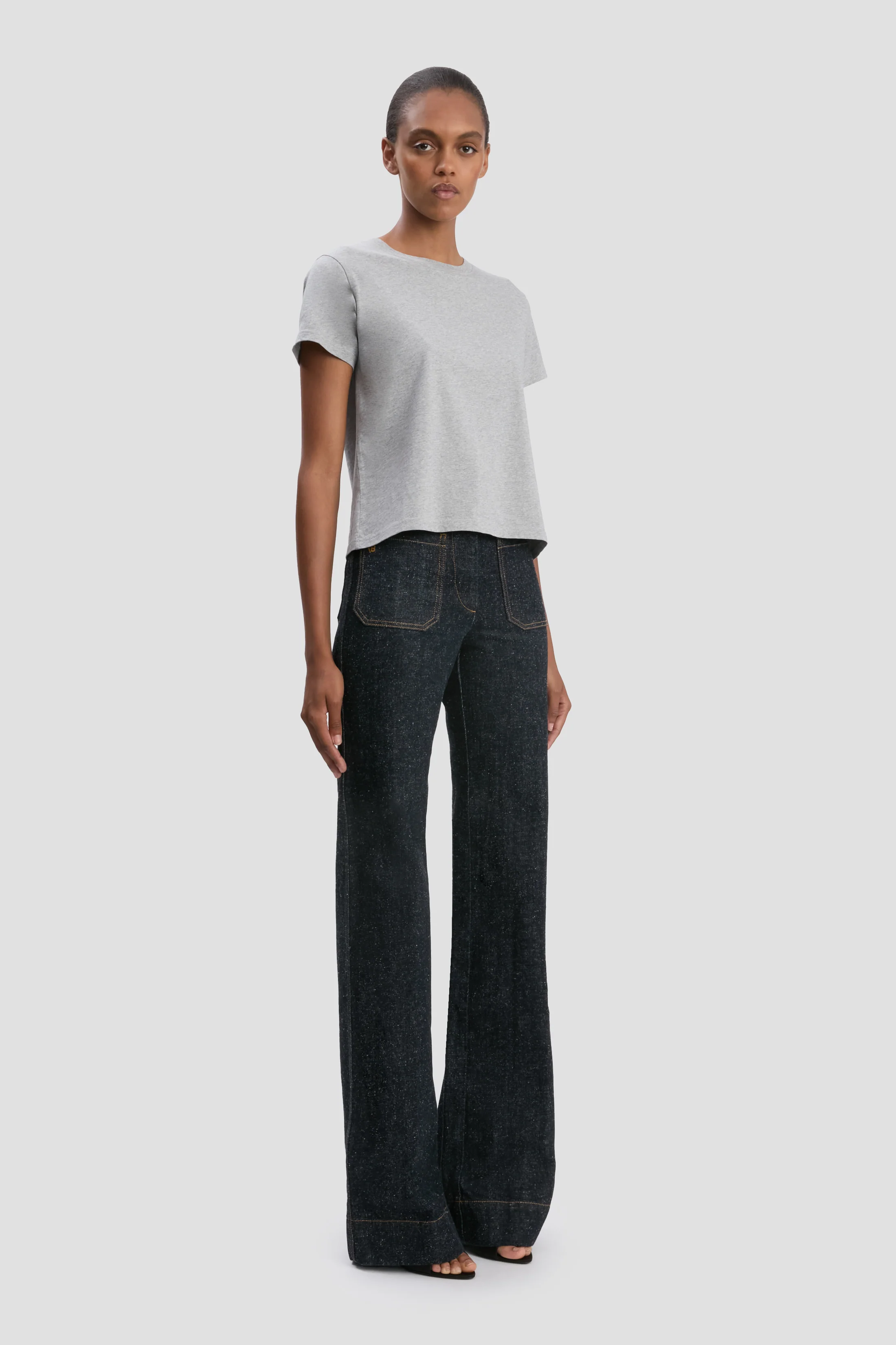Shrunken Fit T-Shirt In Grey Marl - XNAUWBI