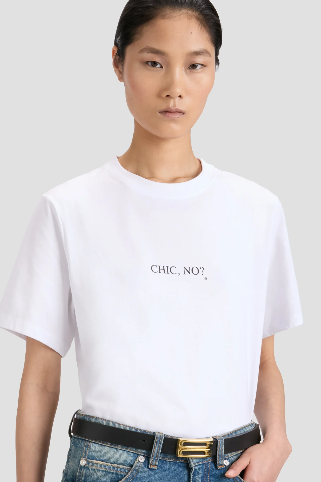 Slogan Tee In White Chic No? - XNAUWBI