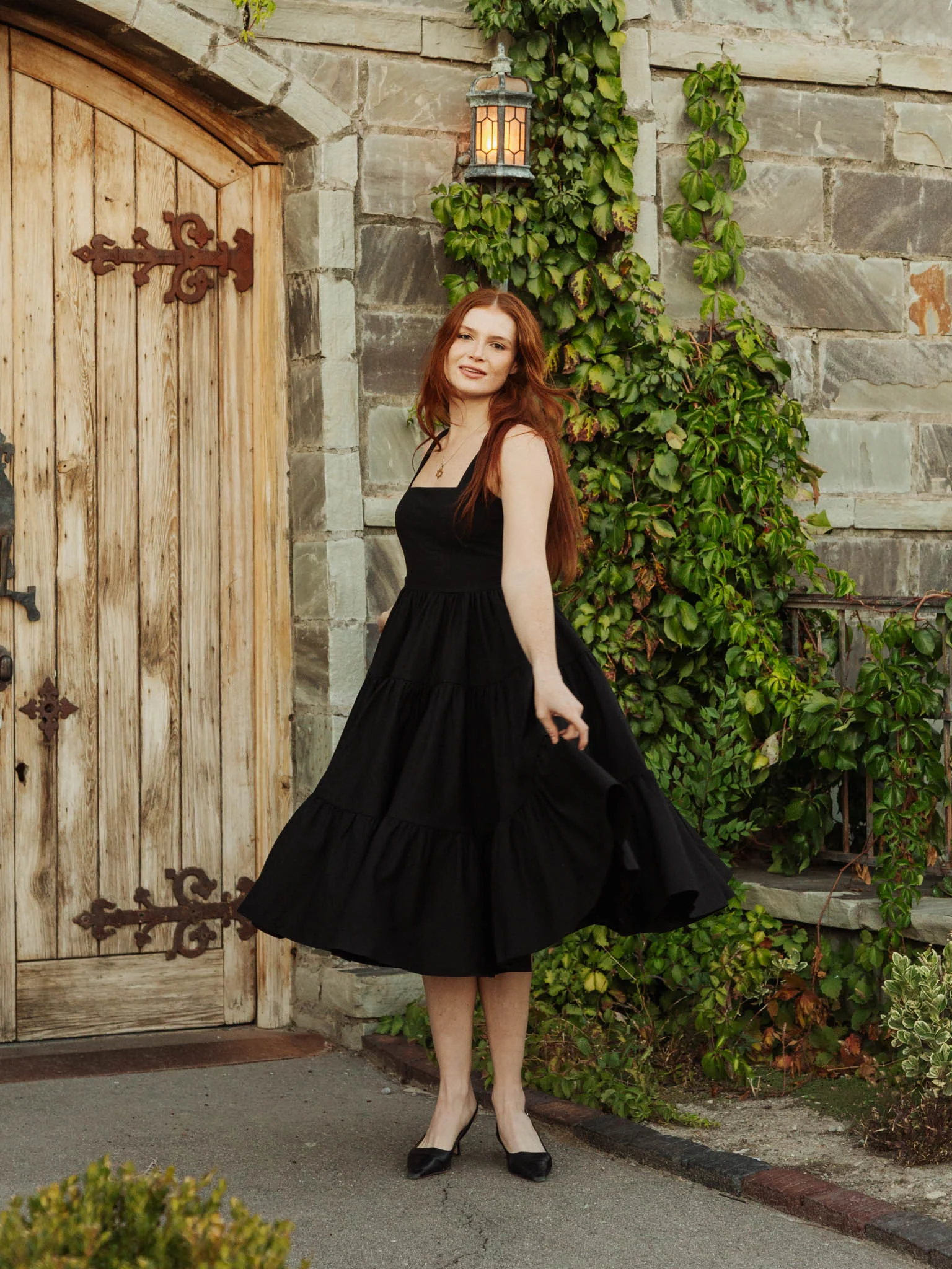 Madonna Midi Dress in Odile Black - XNAUWBI