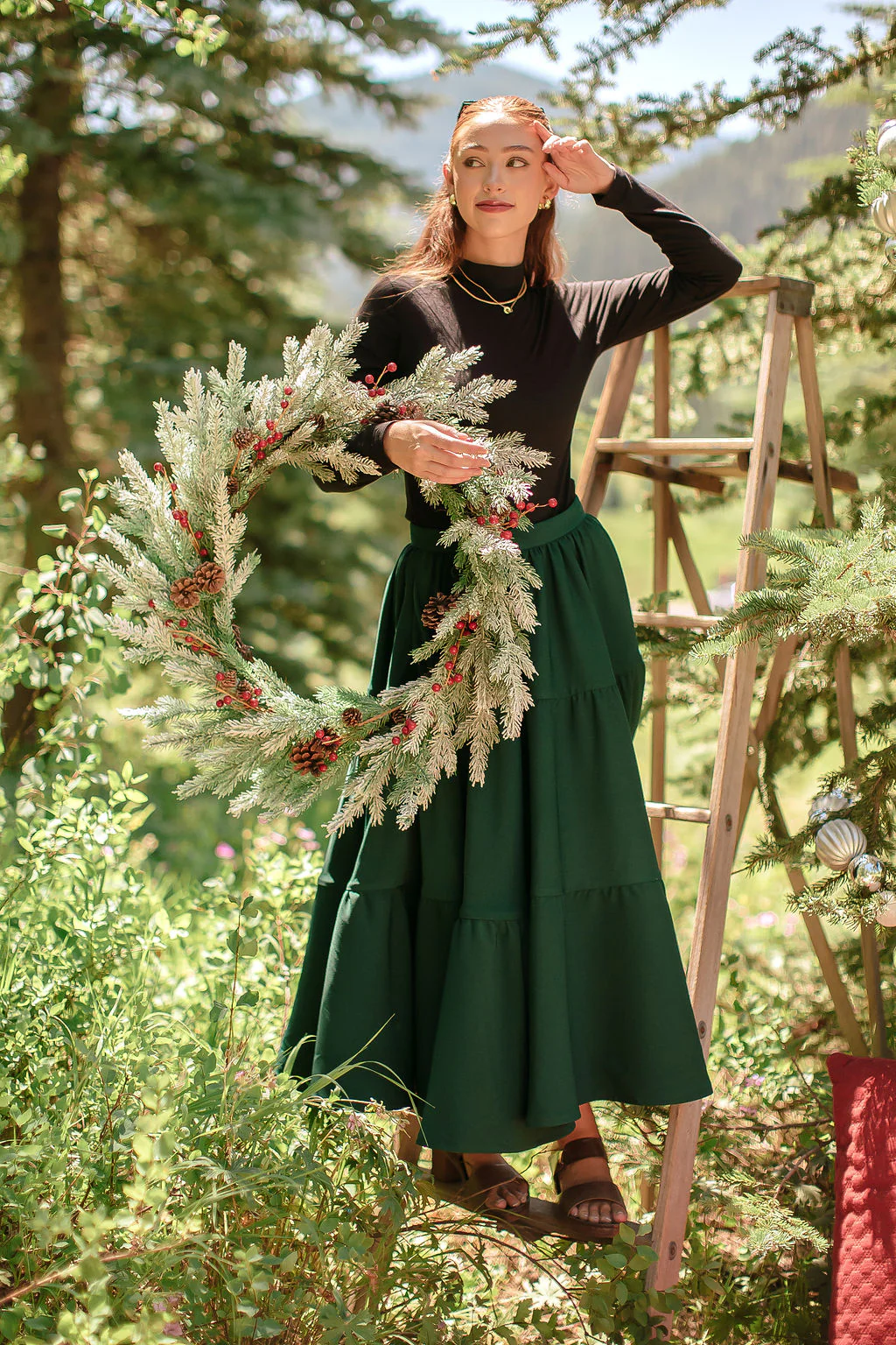 Madonna Skirt in Evergreen - XNAUWBI