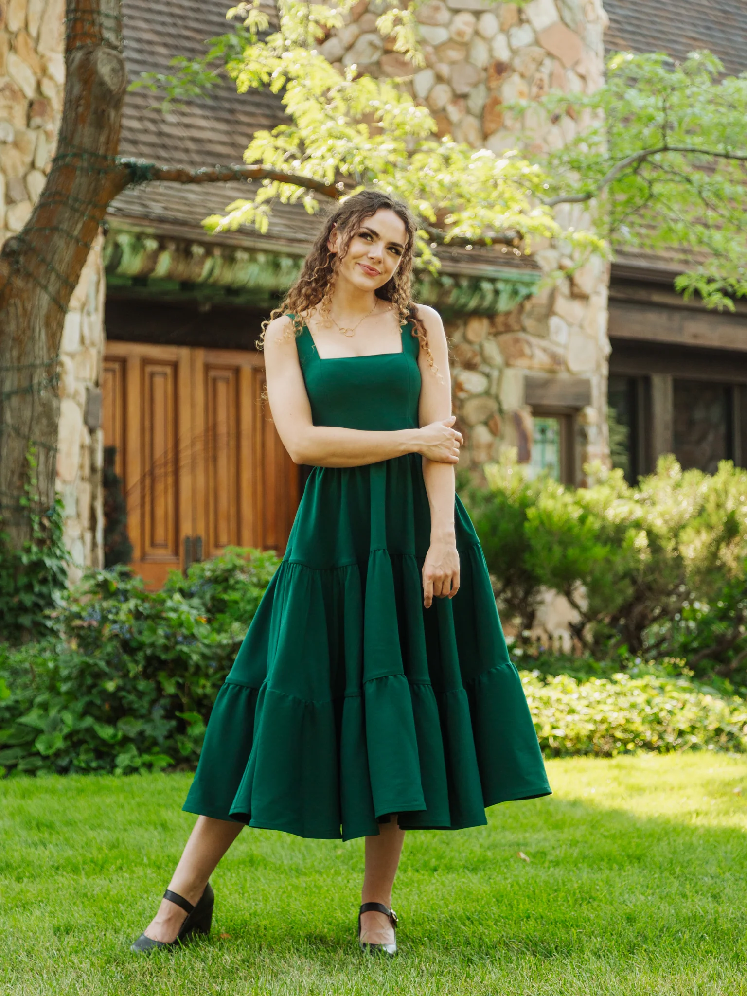 Madonna Dress in Evergreen - XNAUWBI