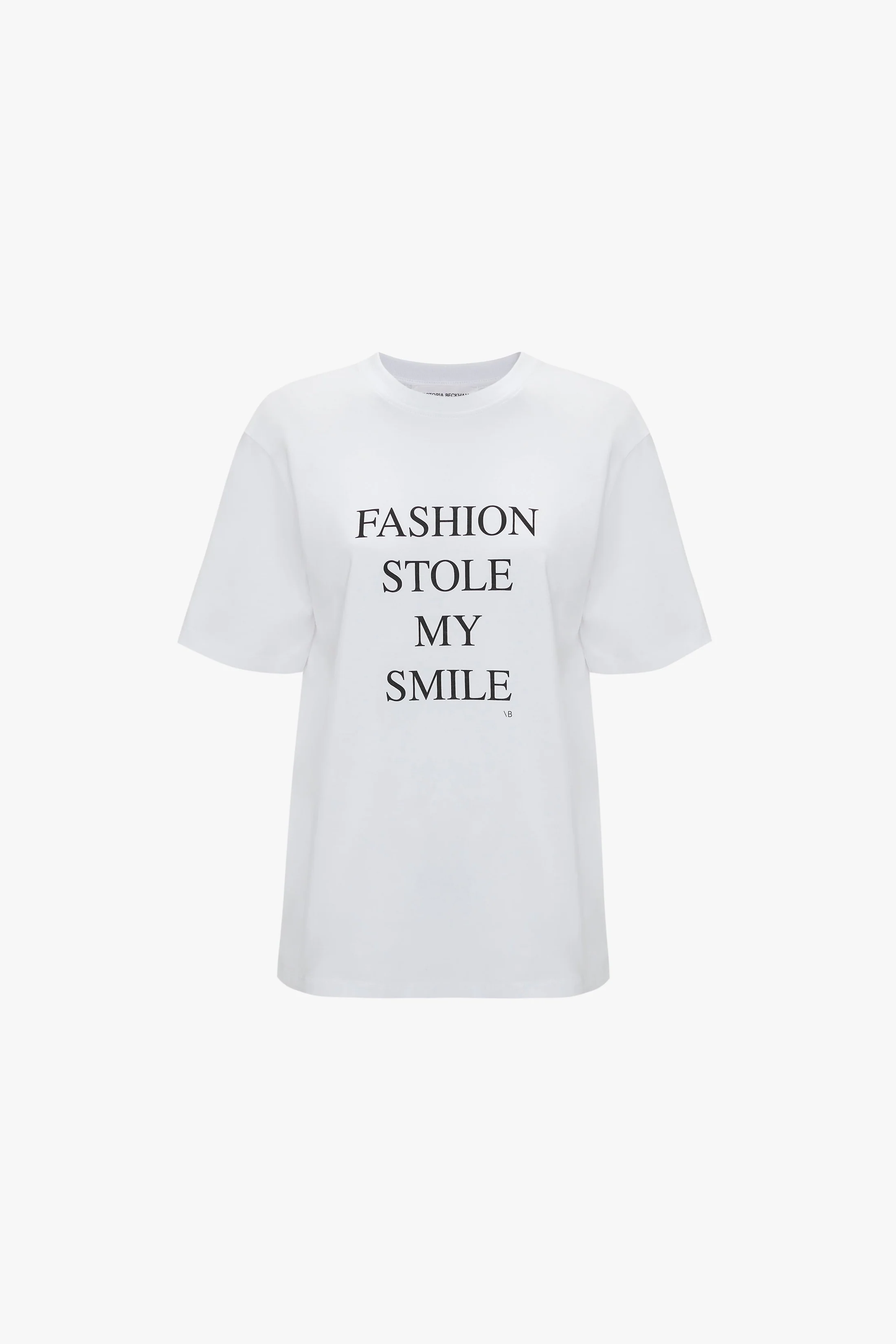 Slogan Tee In White Fashion Stole My Smile - XNAUWBI