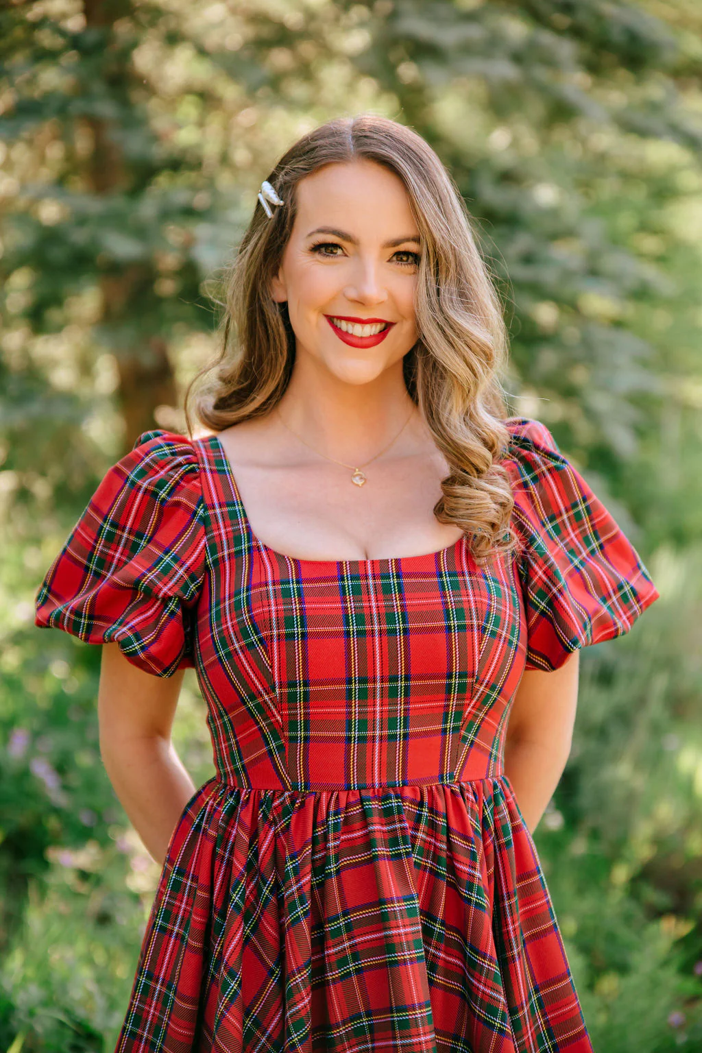 Novella Dress in Red Plaid - XNAUWBI