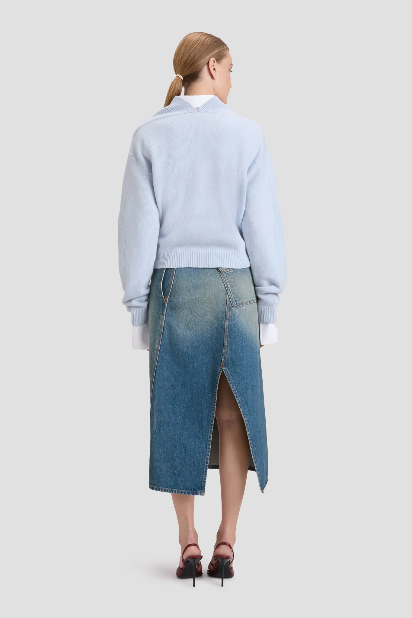 V-Neck Jumper In Delphinium Blue - XNAUWBI