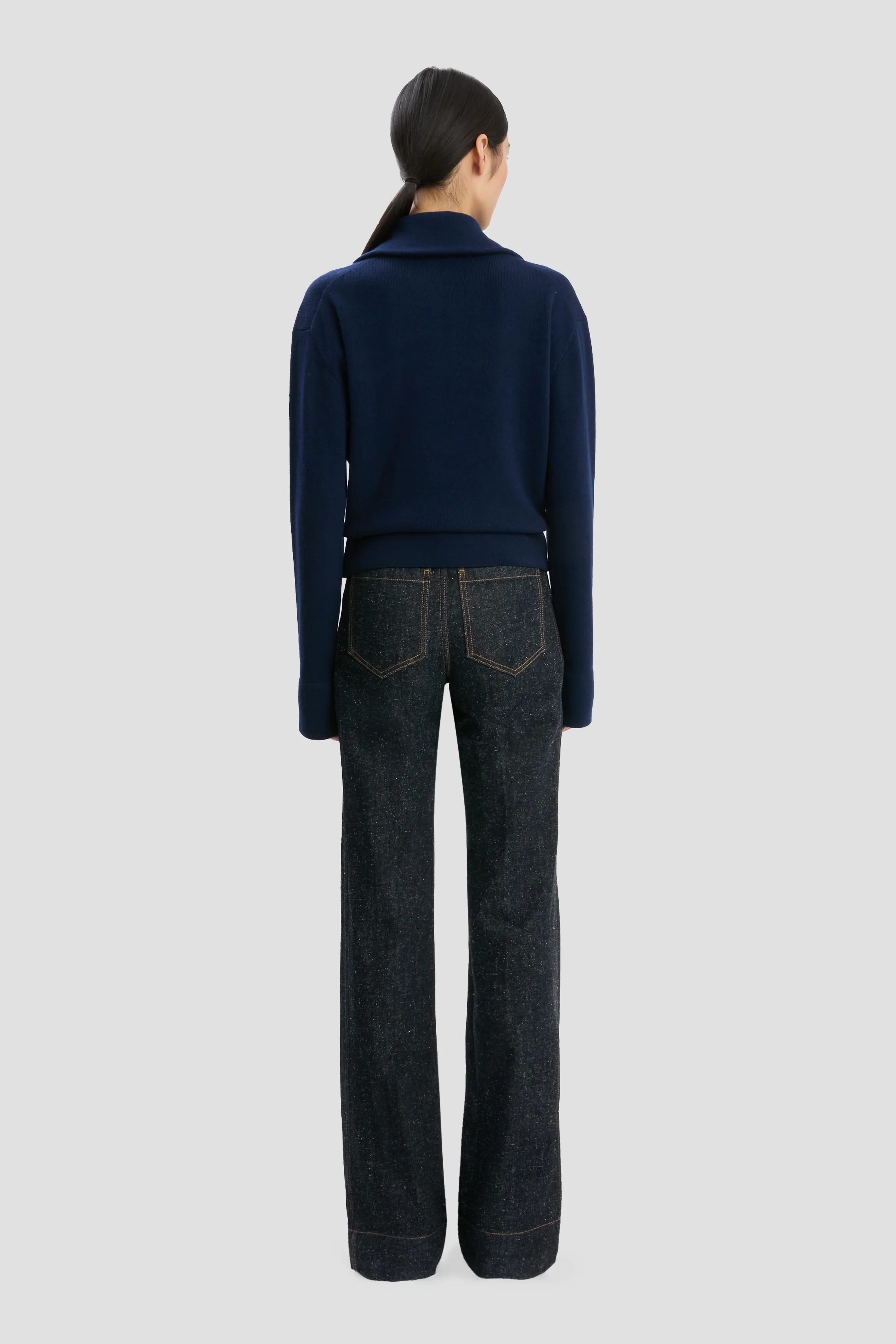 Half-Zip Milano Jumper In Navy - XNAUWBI