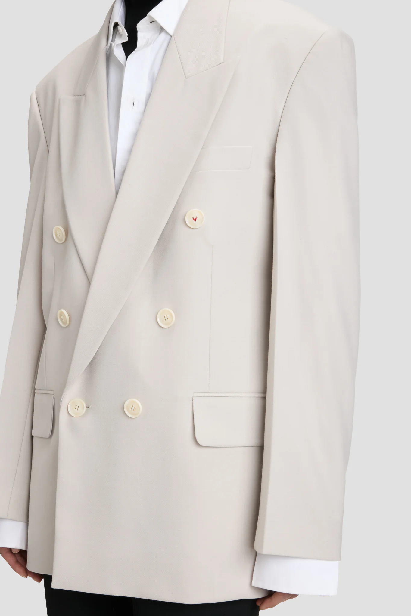 Relaxed Double Breasted Jacket In Pumice - XNAUWBI