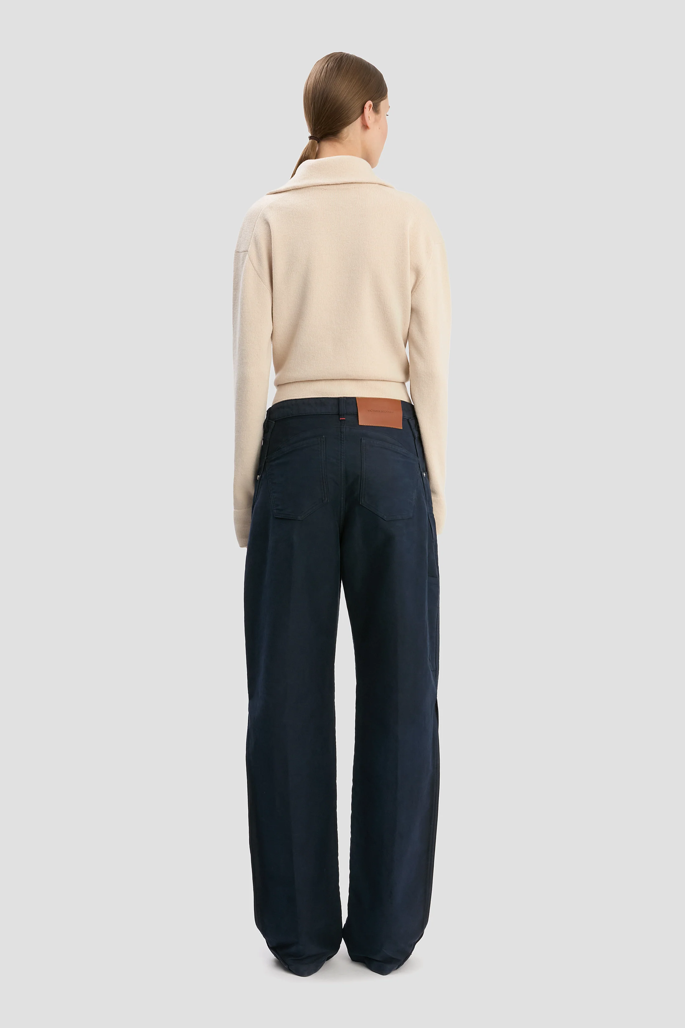 Half-Zip Milano Jumper In Pale Rose - XNAUWBI