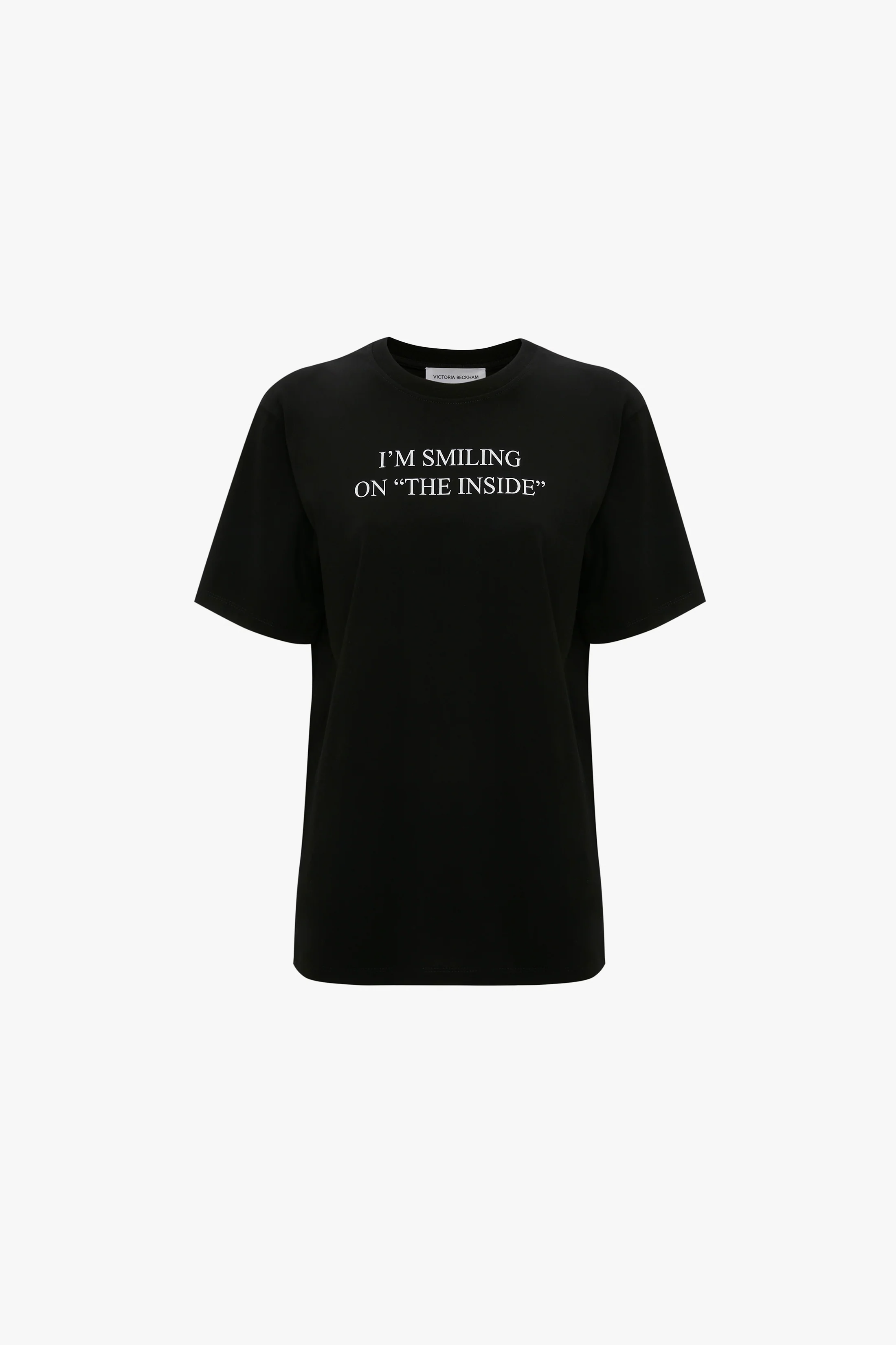 Slogan Tee in Black I'm Smiling On The Inside - XNAUWBI