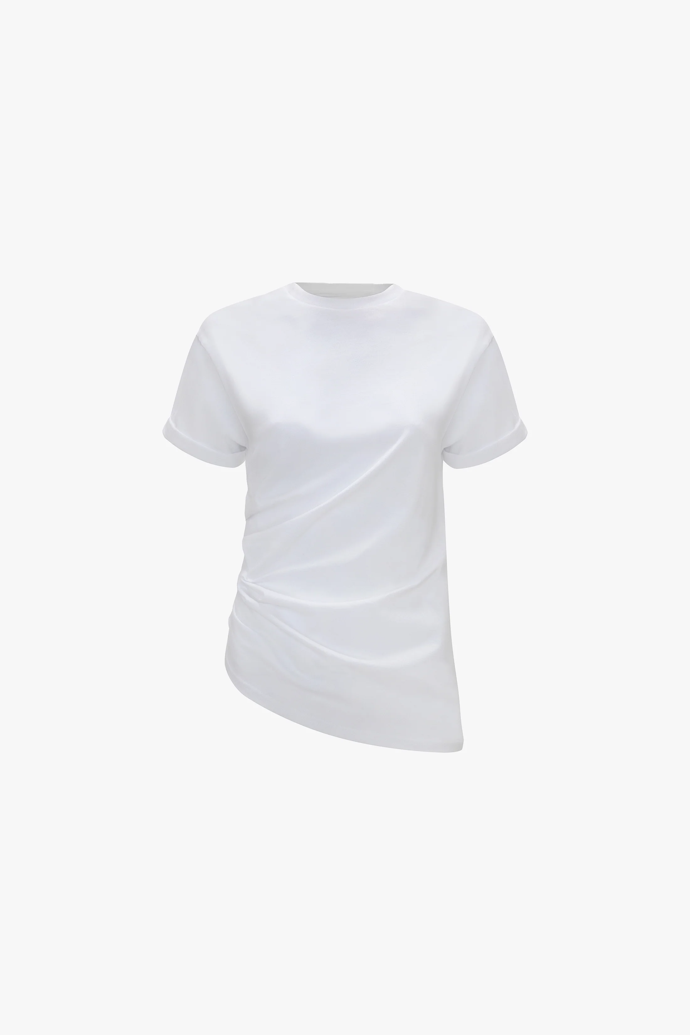 Gathered T-Shirt In White - XNAUWBI
