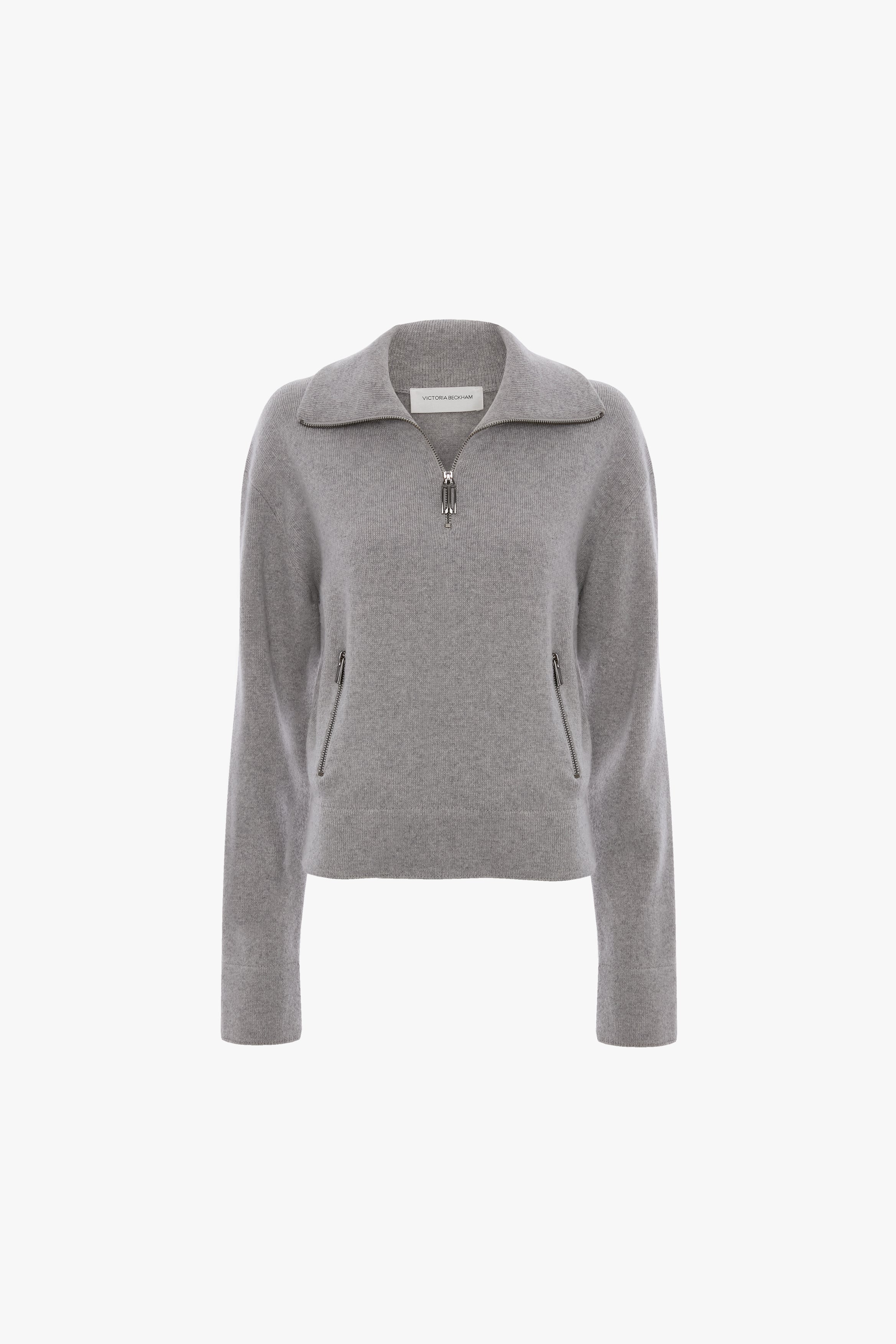 Half-Zip Milano Jumper In Grey Marl - XNAUWBI
