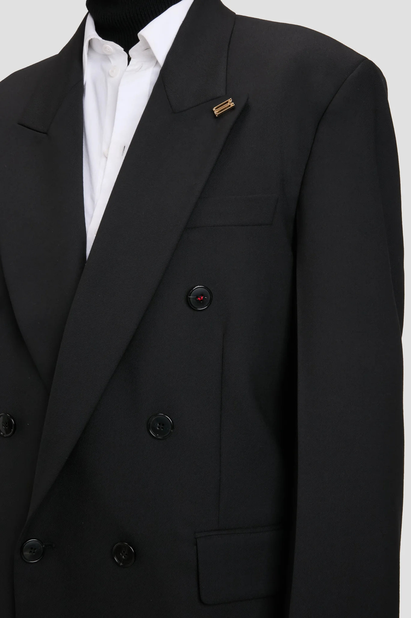 Relaxed Double Breasted Jacket In Black - XNAUWBI