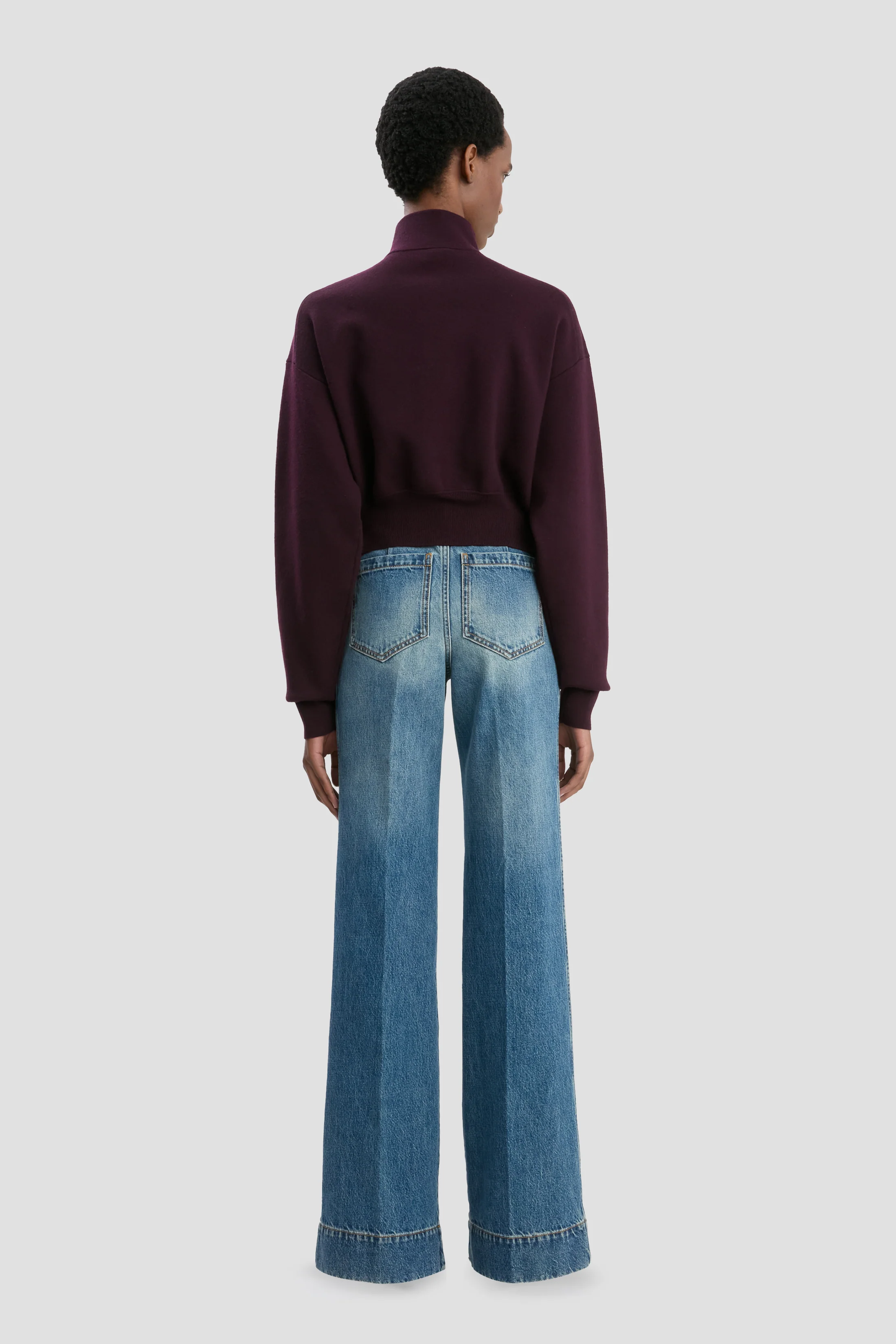 Merino Half-Zip Jumper In Merlot - XNAUWBI