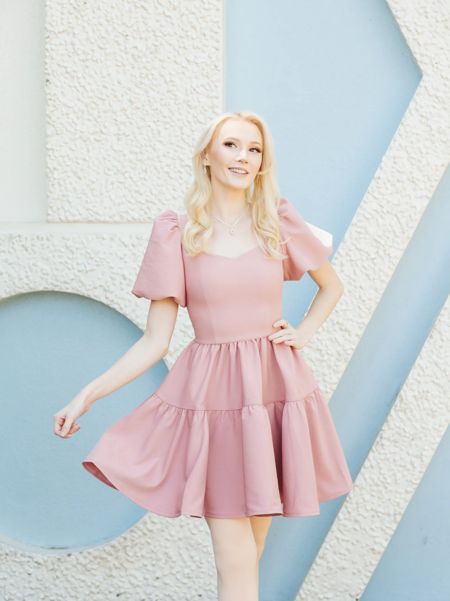 Princess Puff Dress in Rosie Pink - XNAUWBI