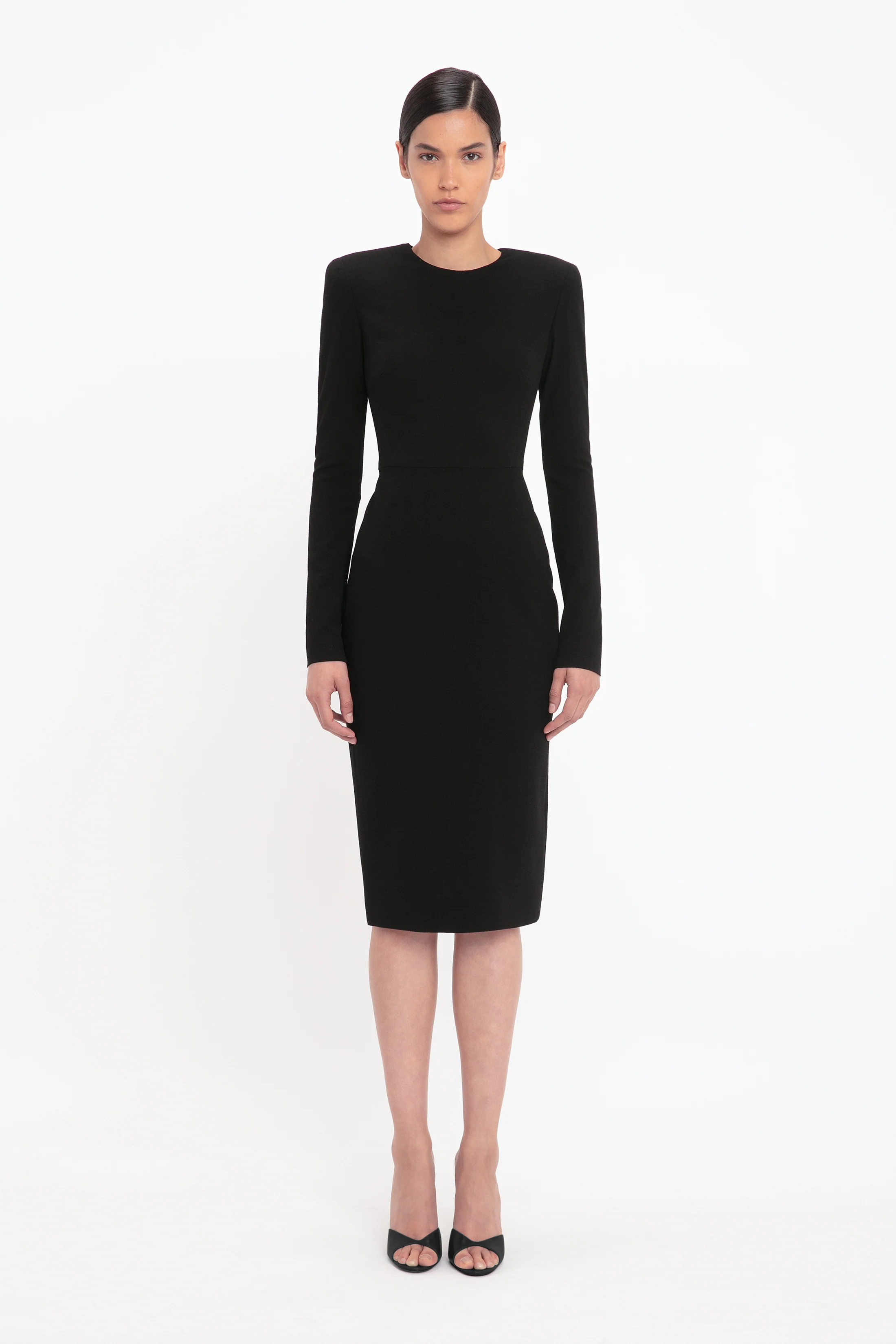 Long Sleeve T-Shirt Fitted Dress In Black - XNAUWBI