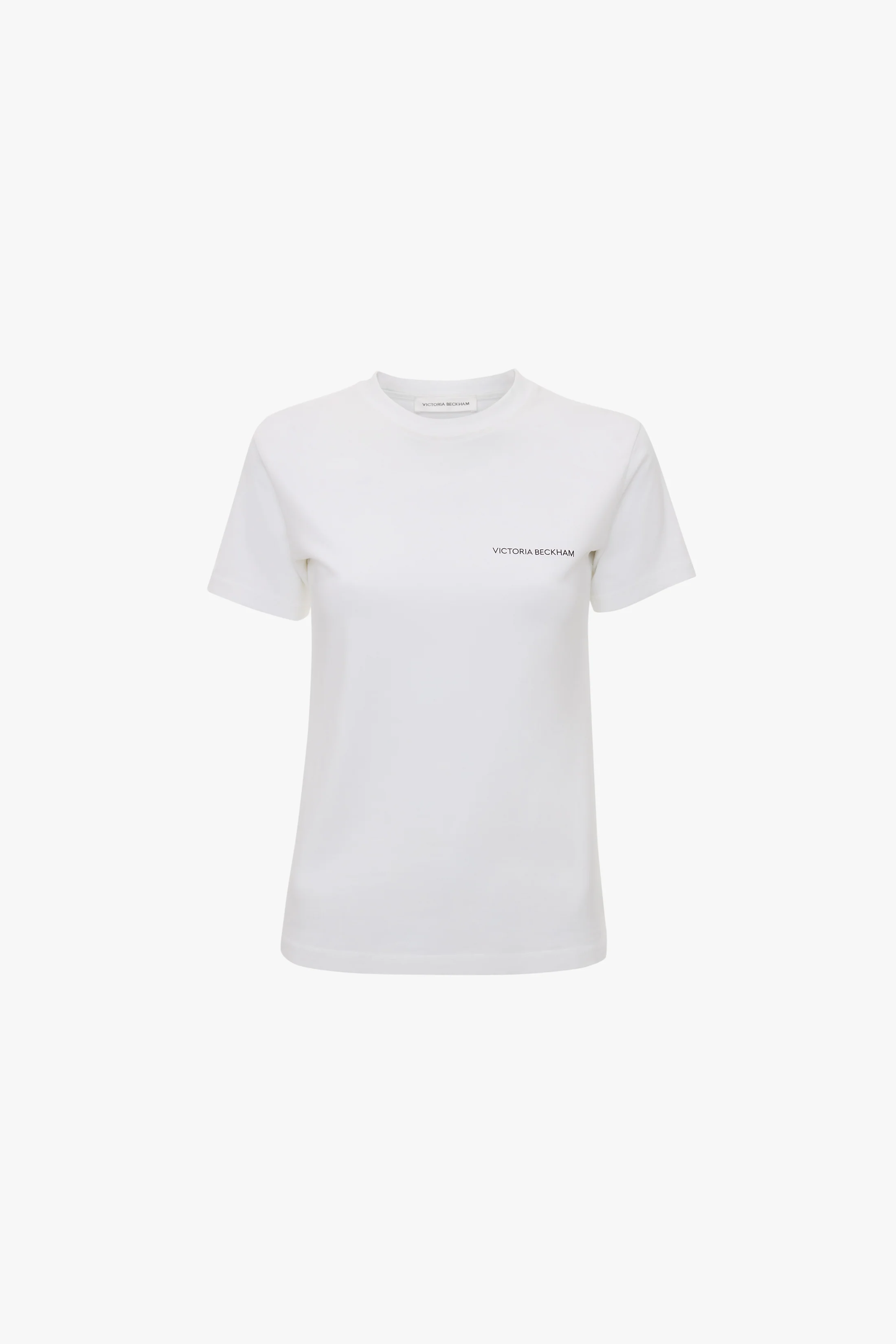 Fitted Shrunken Logo T-Shirt In White - XNAUWBI