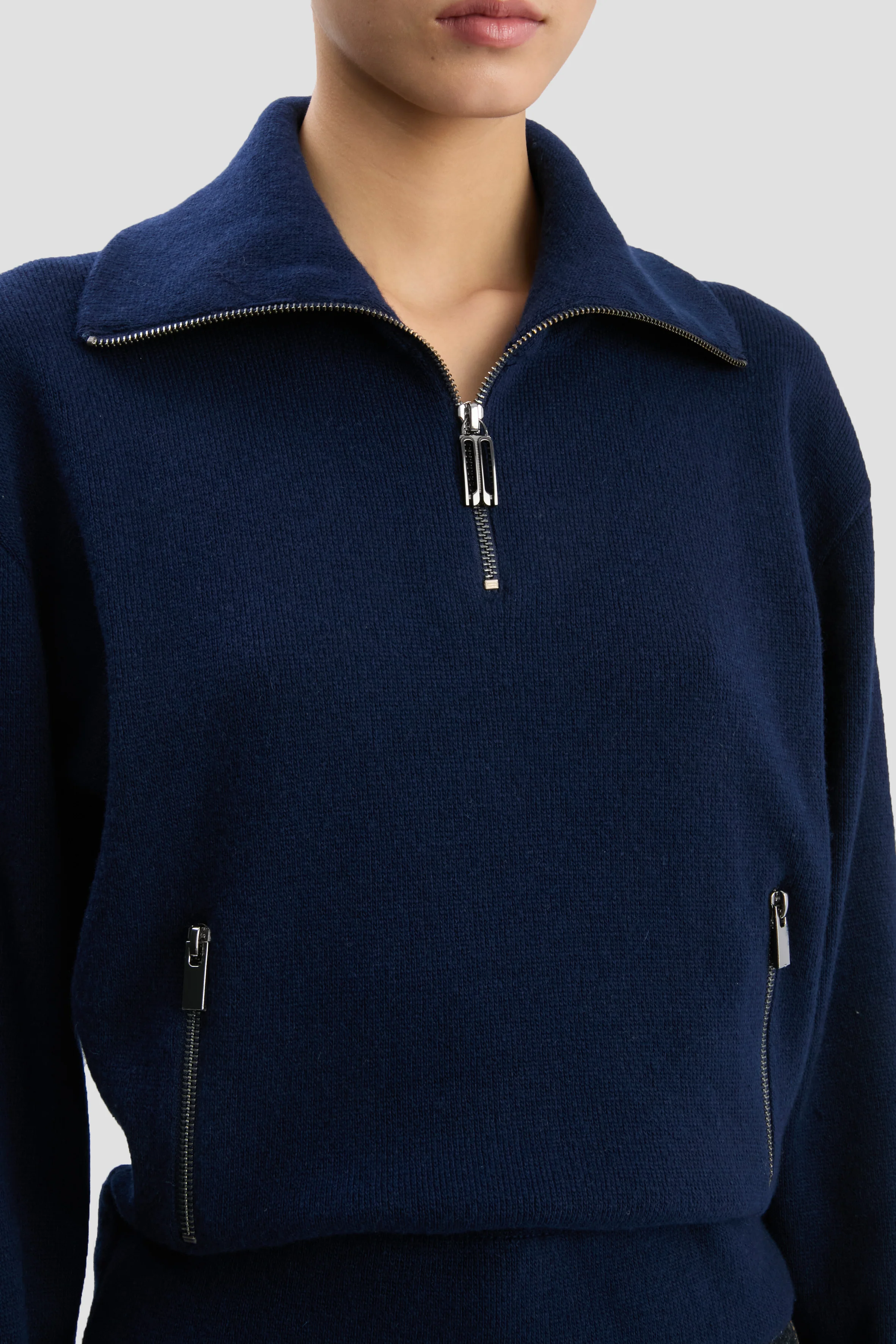 Half-Zip Milano Jumper In Navy - XNAUWBI