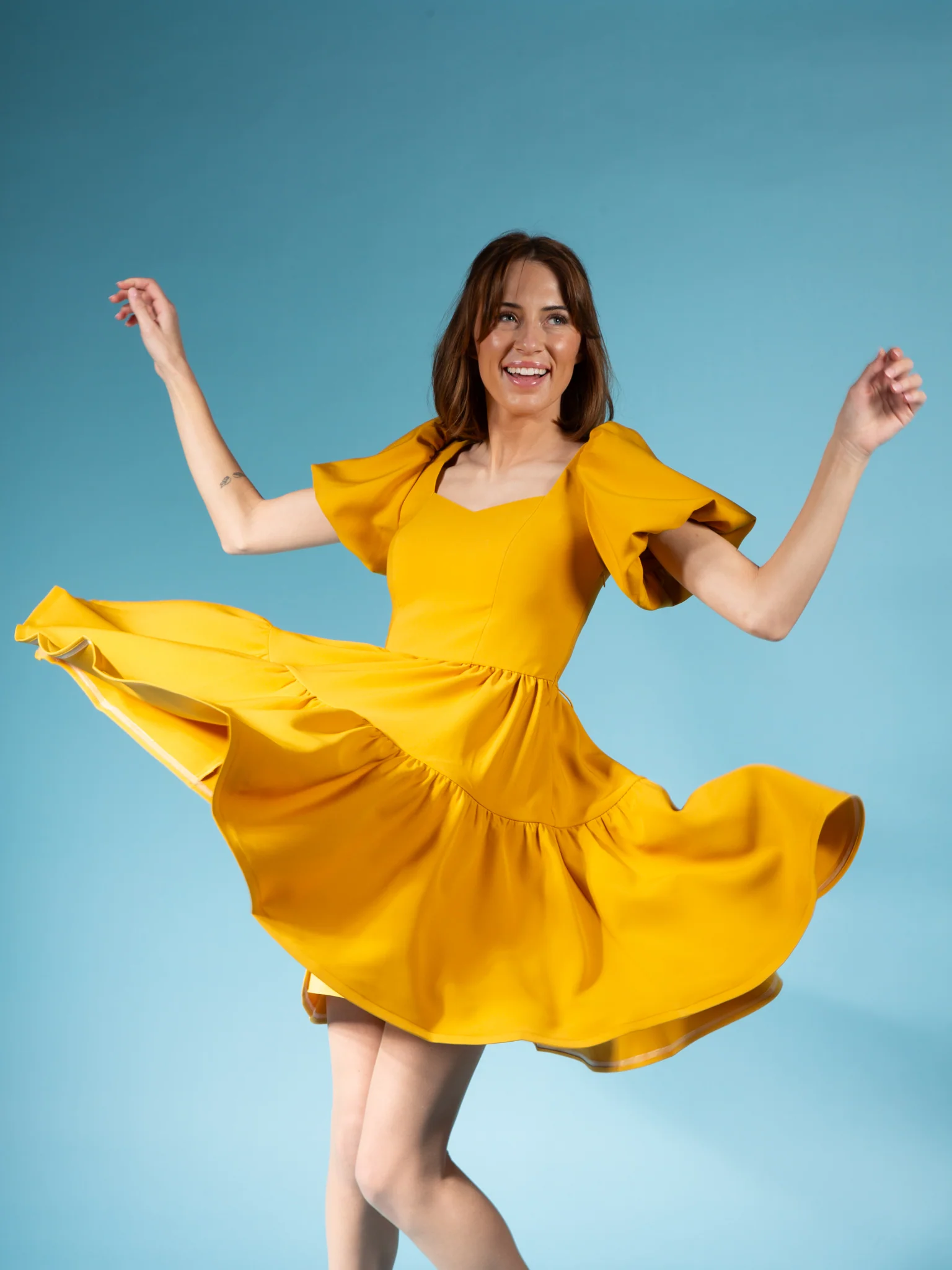 Princess Puff Dress in Golden Afternoon - XNAUWBI