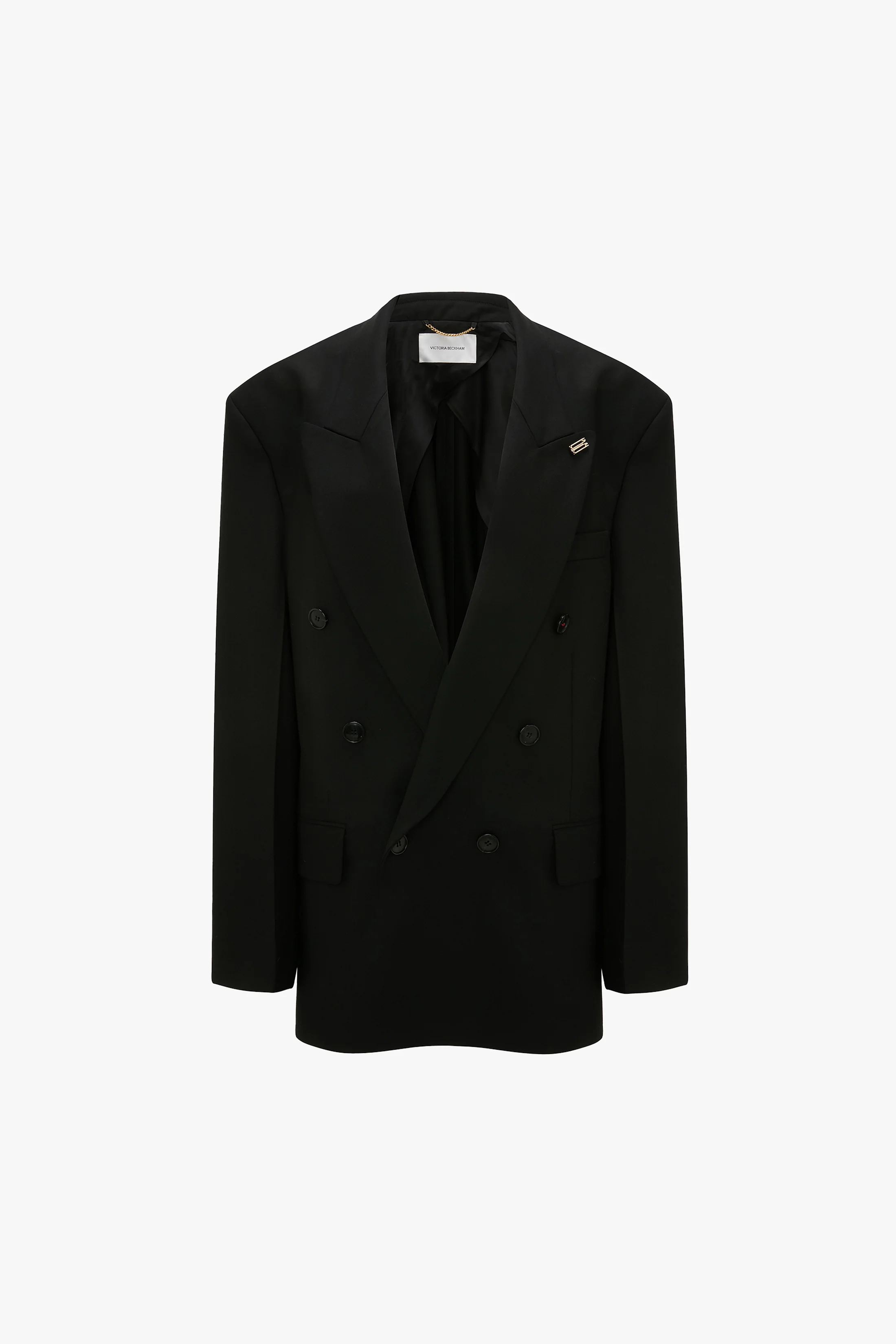 Relaxed Double Breasted Jacket In Black - XNAUWBI
