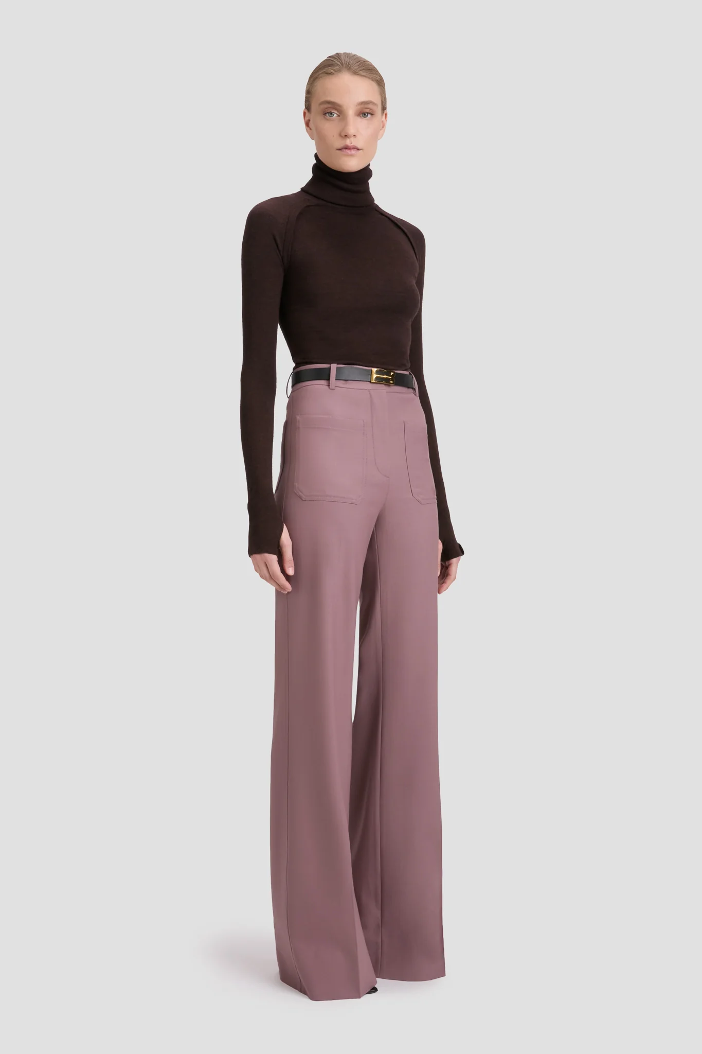 High Neck Top In Dark Chocolate - XNAUWBI