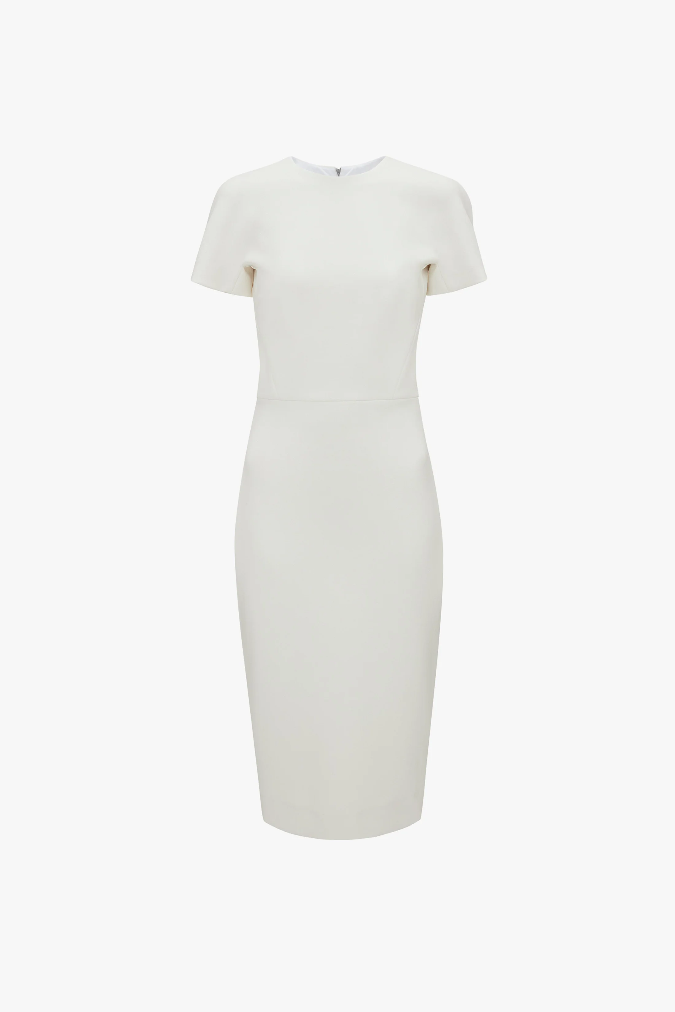Fitted T-shirt Dress In Ivory - XNAUWBI