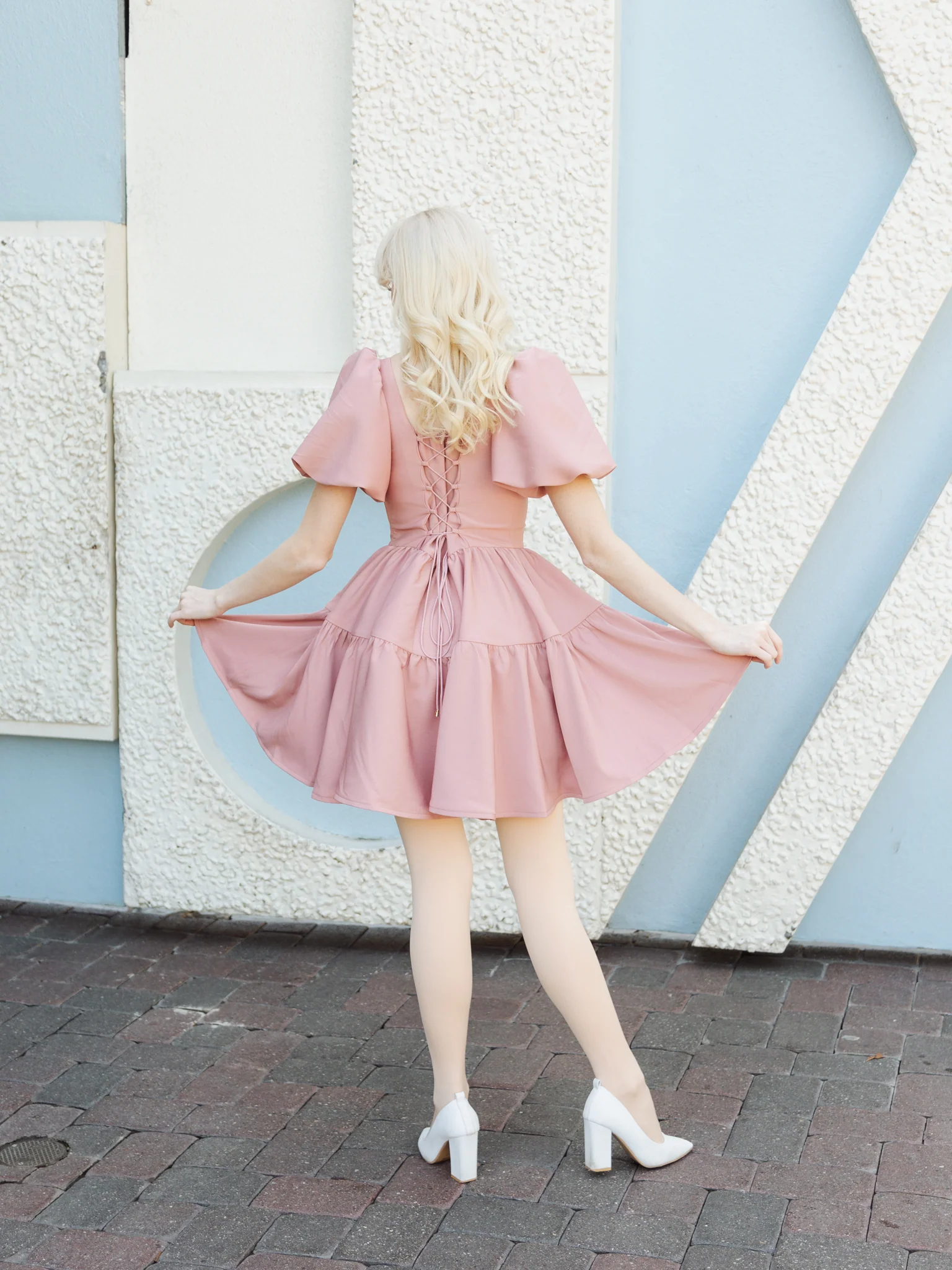 Princess Puff Dress in Rosie Pink - XNAUWBI