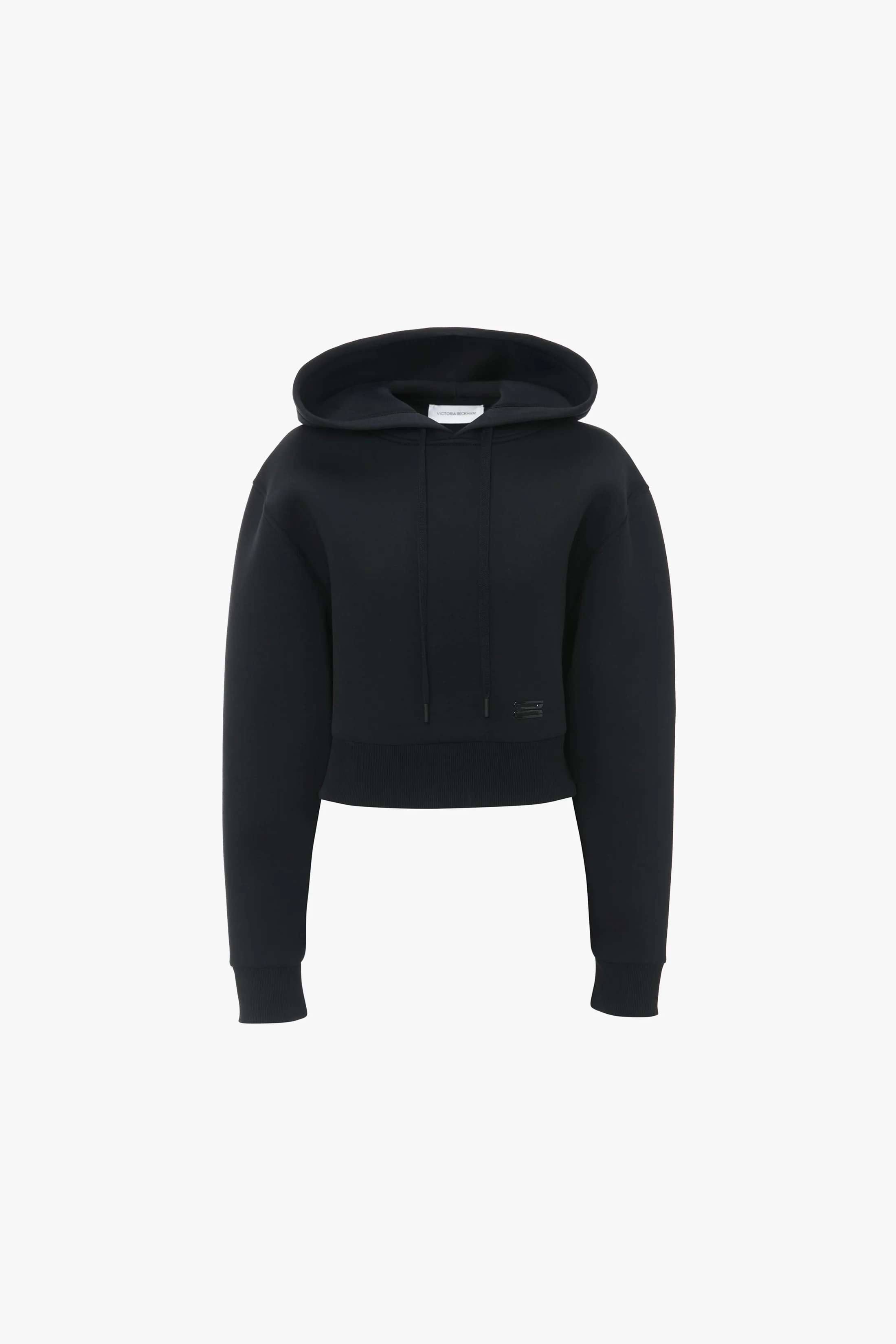 Cropped Structured Hoodie In Black - XNAUWBI