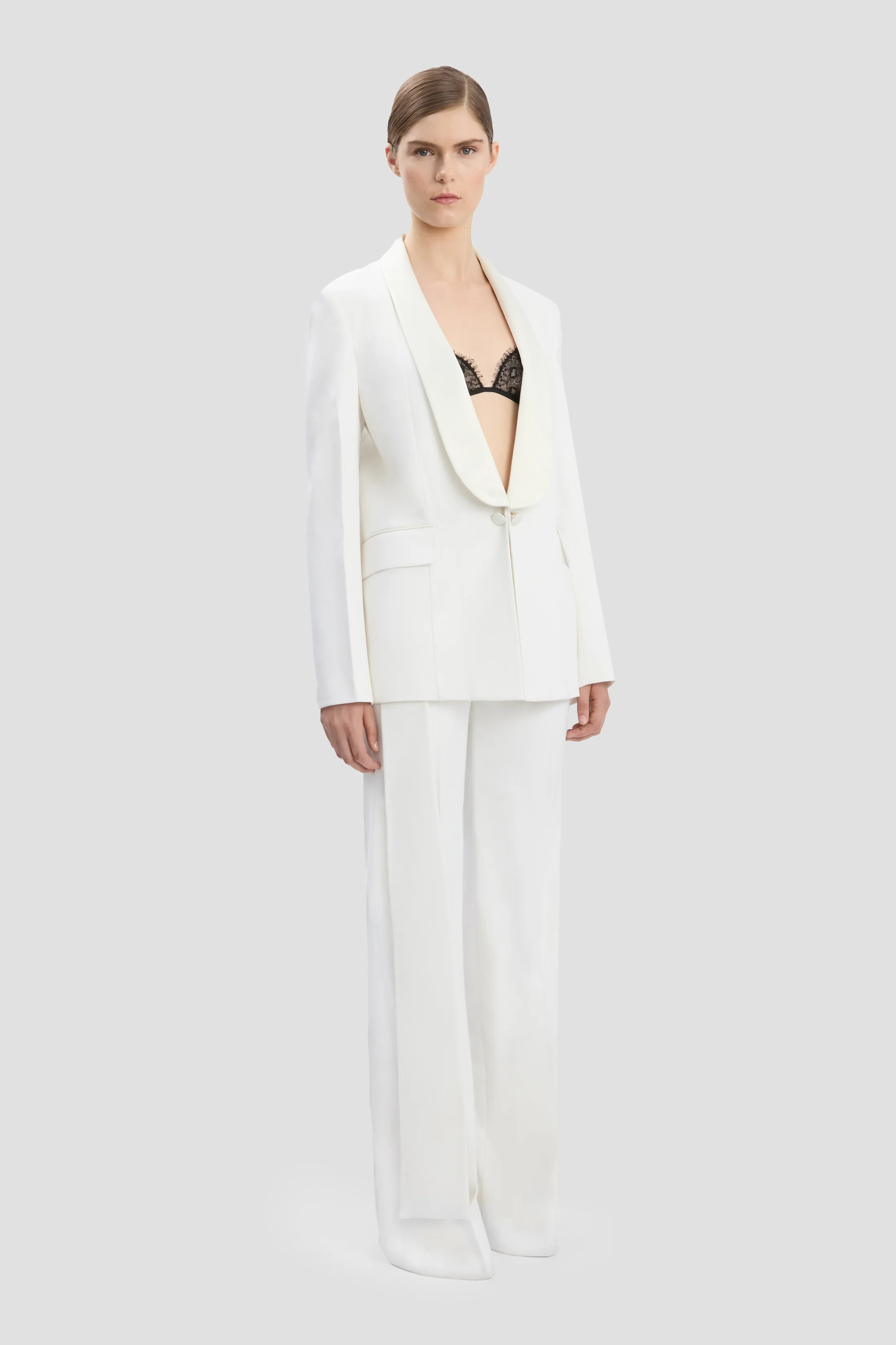 Shawl Collar Tux Jacket In Ivory - XNAUWBI