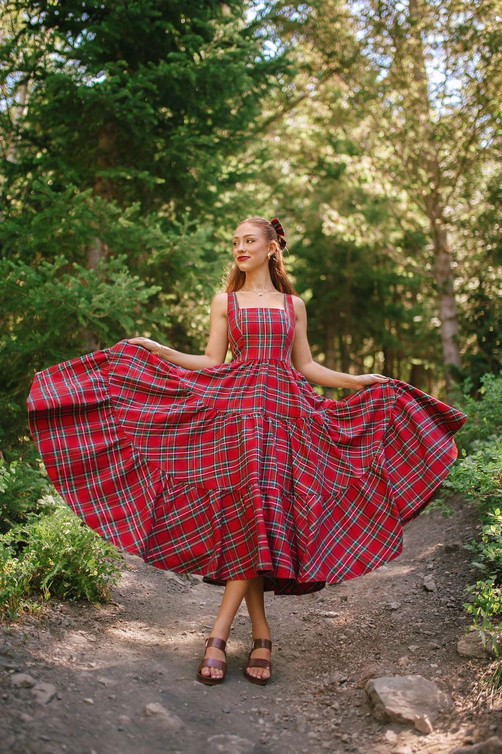 Madonna Dress in Red Plaid - XNAUWBI