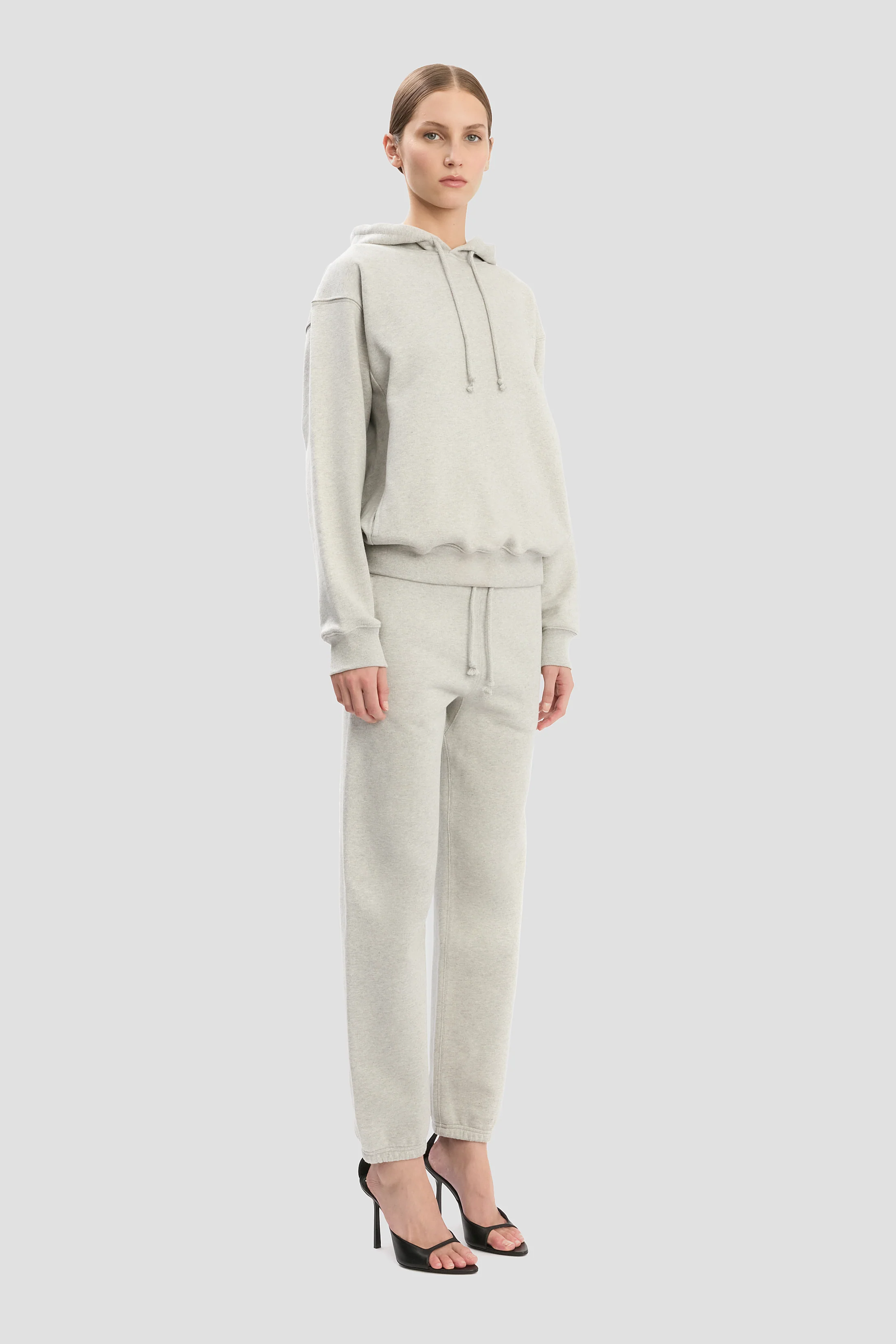 Logo Embroidered Hoodie In Grey Marl - XNAUWBI