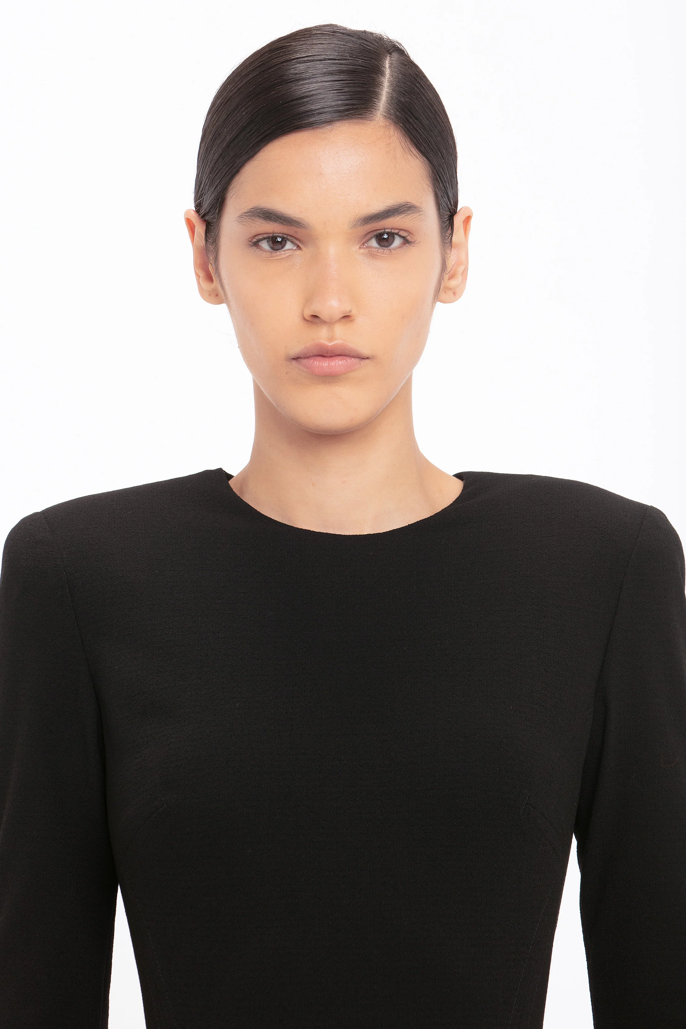 Long Sleeve T-Shirt Fitted Dress In Black - XNAUWBI