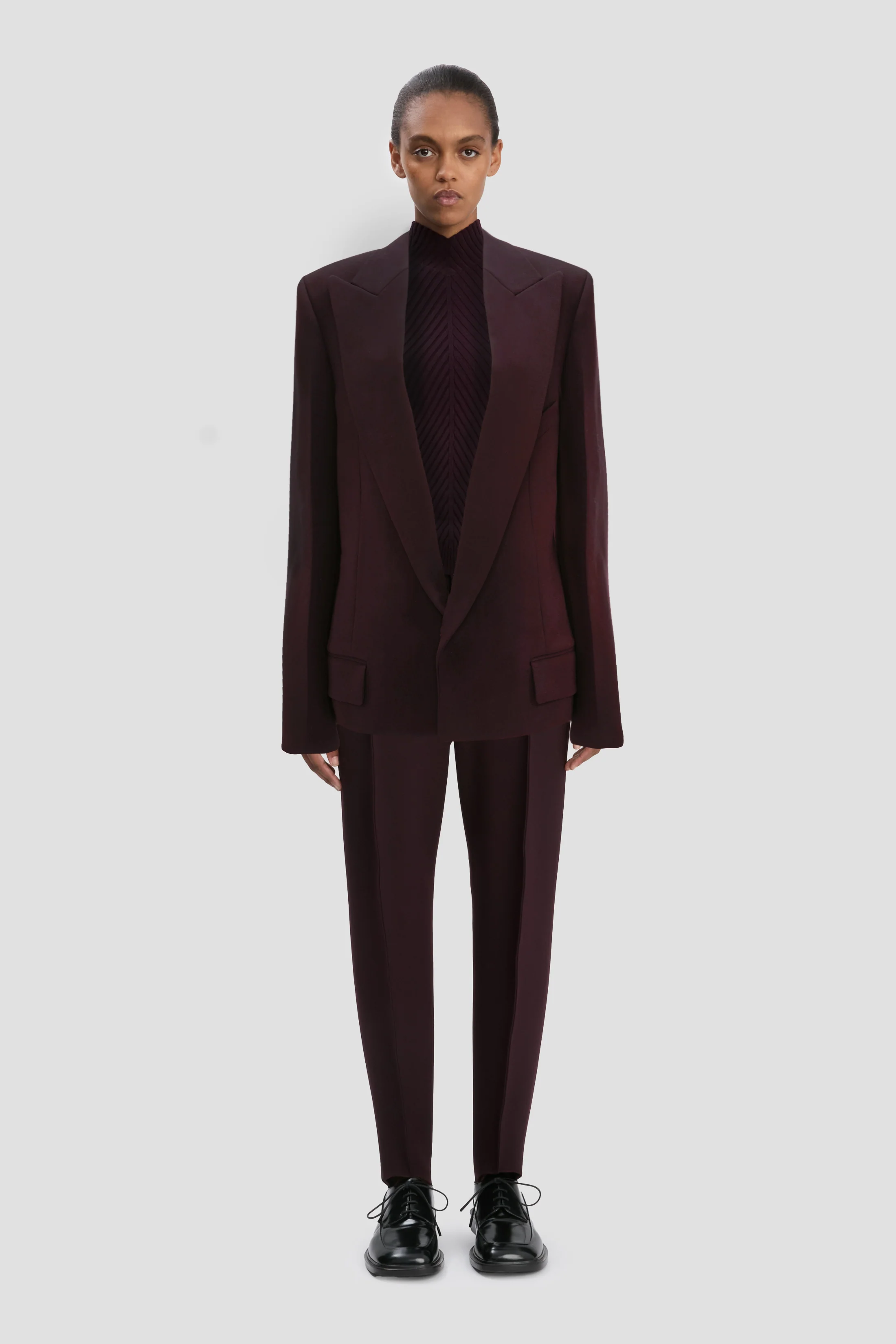 Lapel Jacket In Deep Mahogany - XNAUWBI