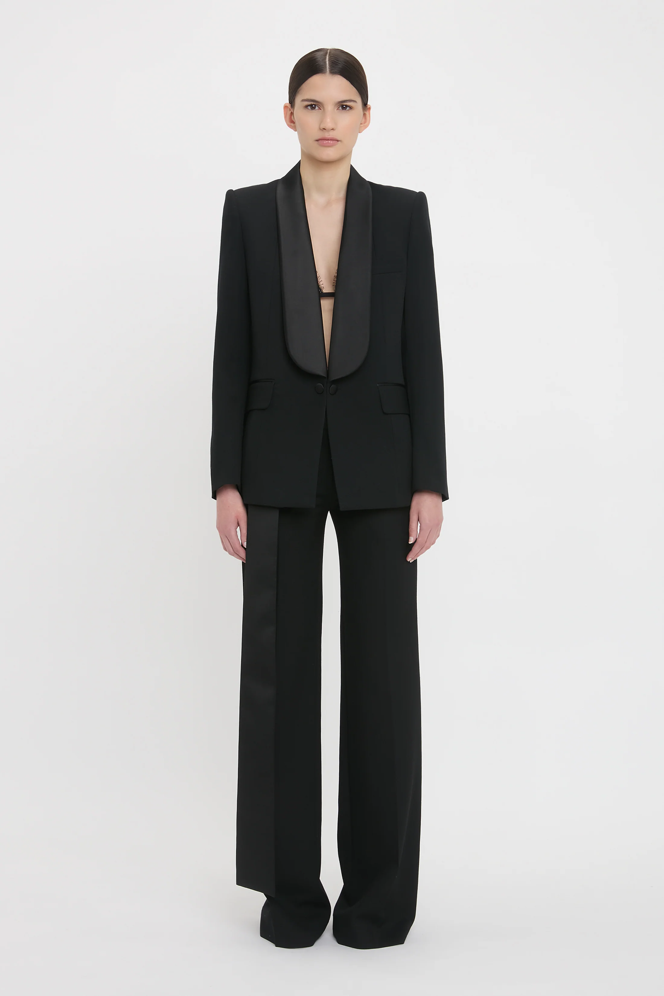 Shawl Collar Tux Jacket In Black - XNAUWBI
