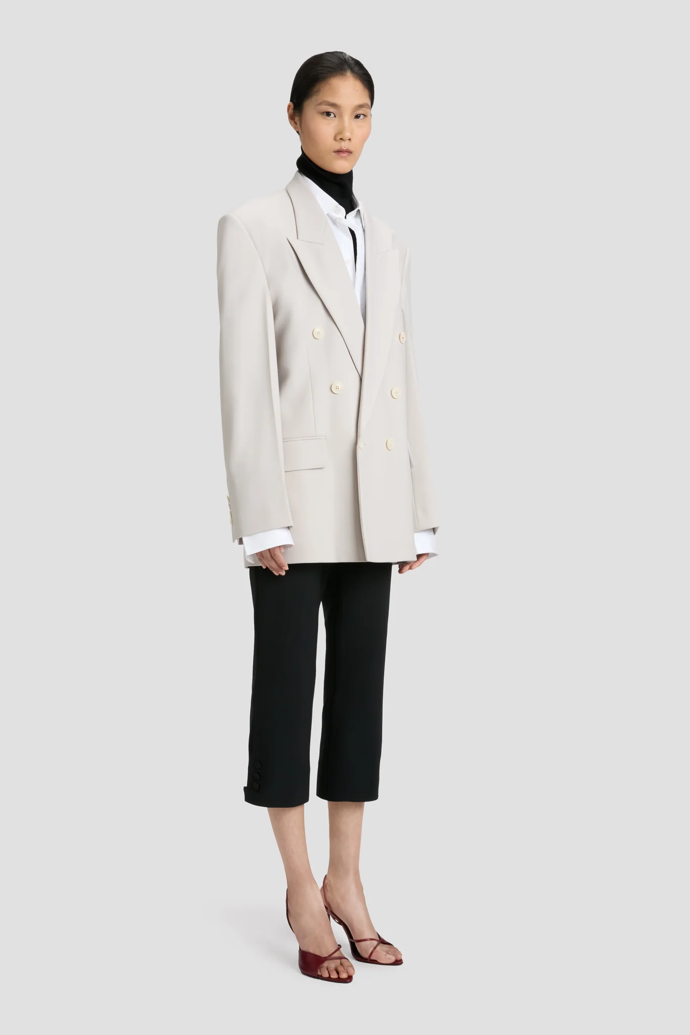 Relaxed Double Breasted Jacket In Pumice - XNAUWBI